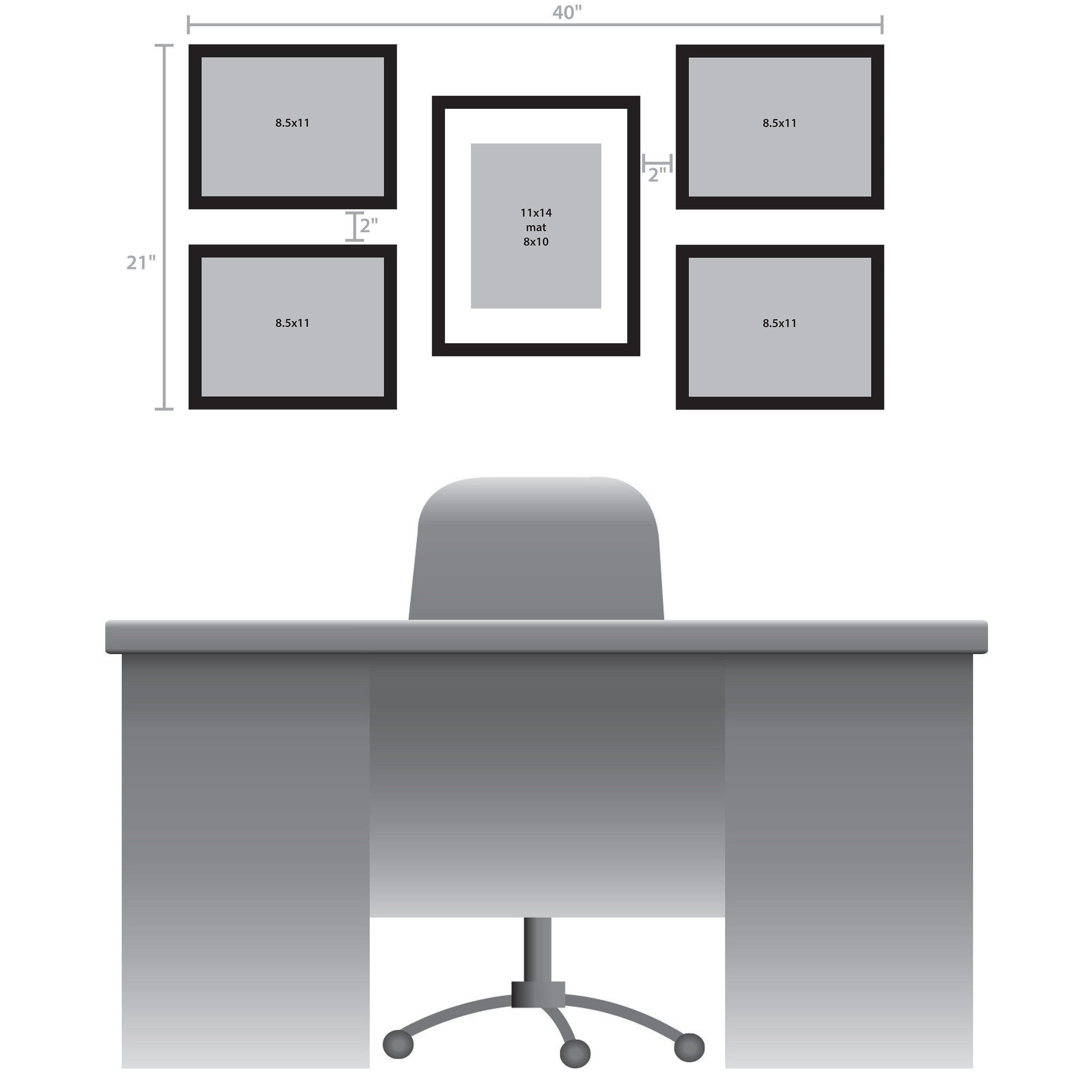 Gallery 8.5x11 Wood Document Frame, Set of 4