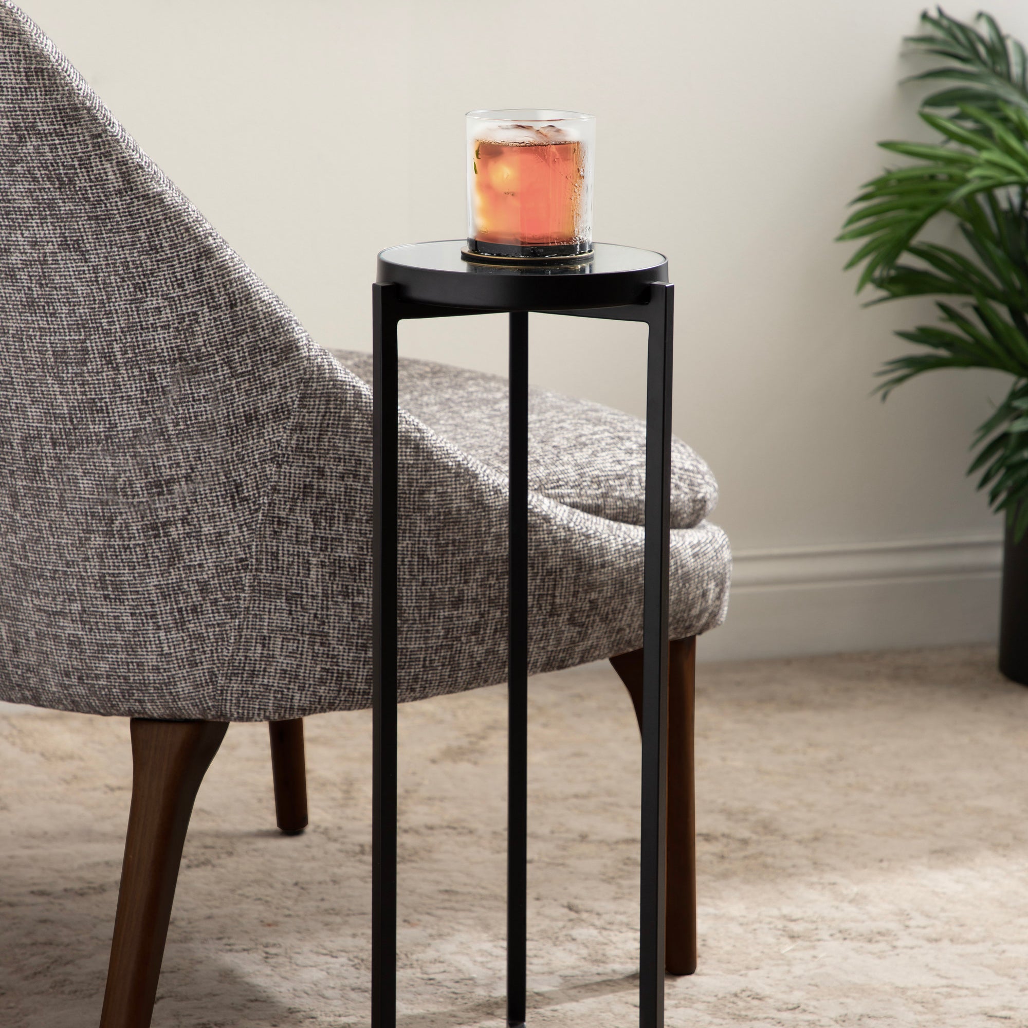 Drink Table Mirror Black 9x9x23 6