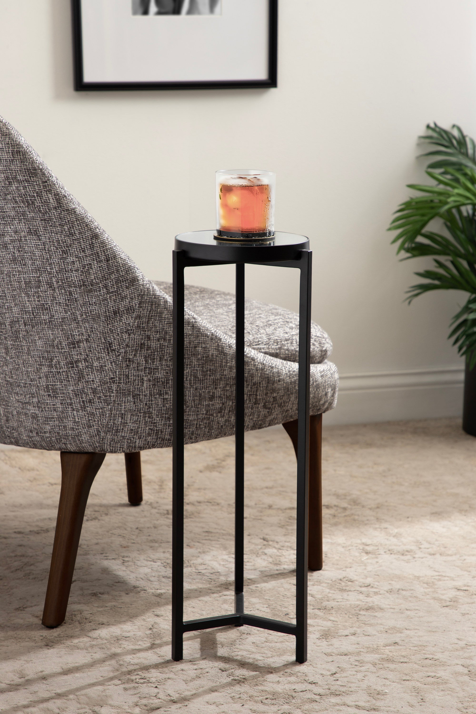 Drink Table Mirror Black 9x9x23 6