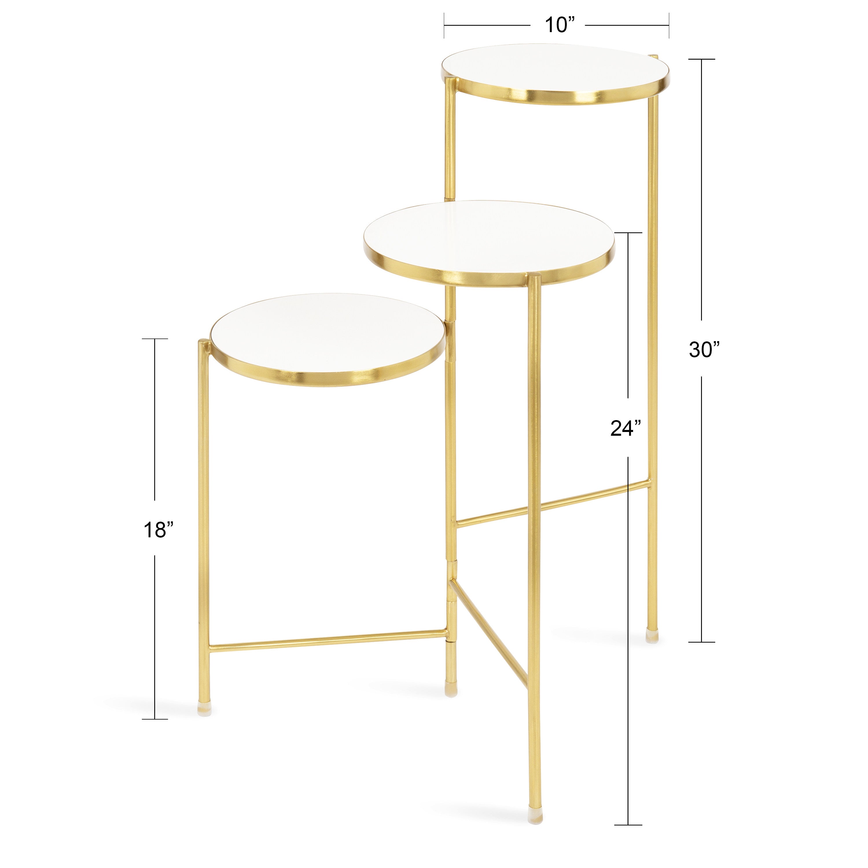Plant Stand White Gold 10x10x30 4