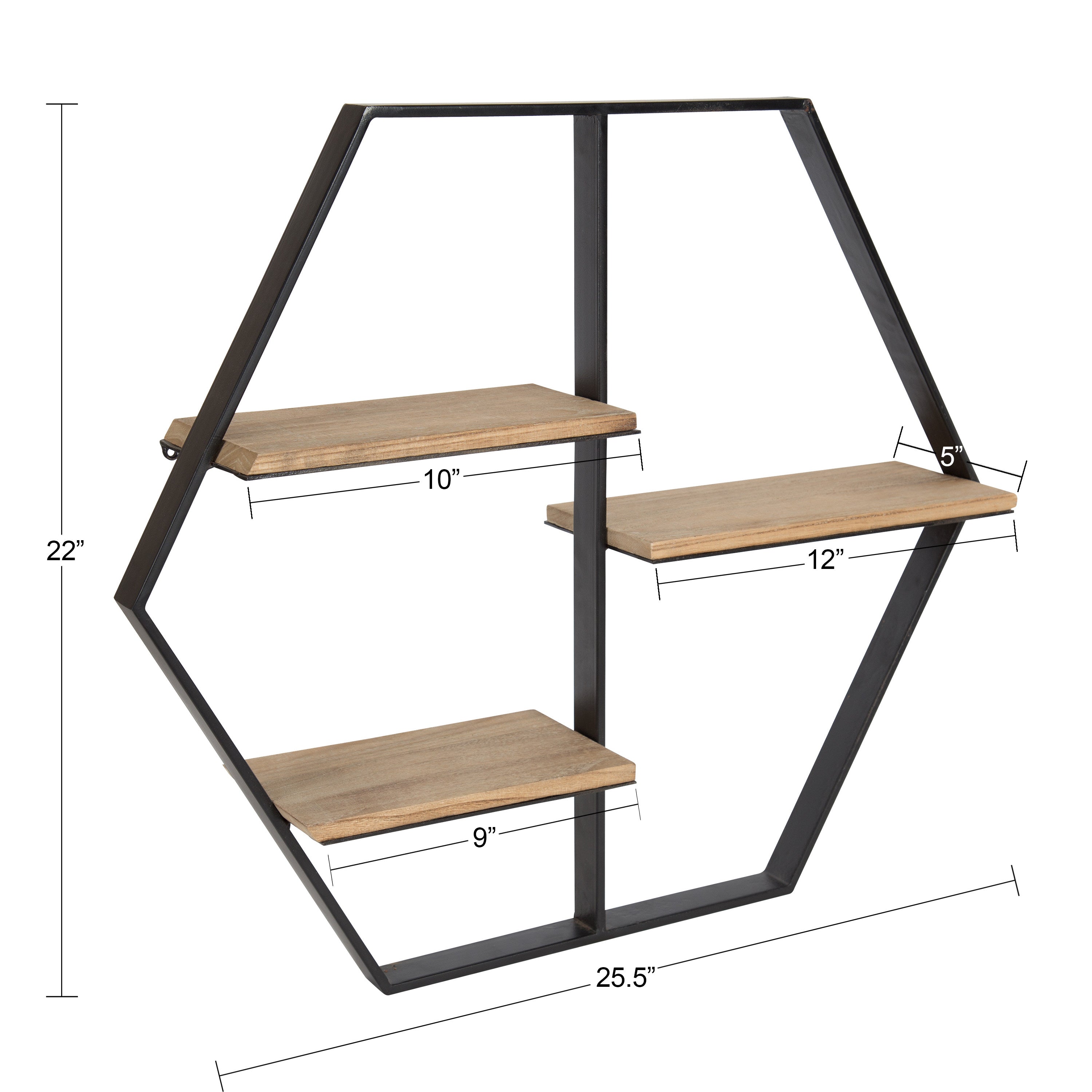 Accent Shelf 25.5x22x5 Rustic Brown Black 2
