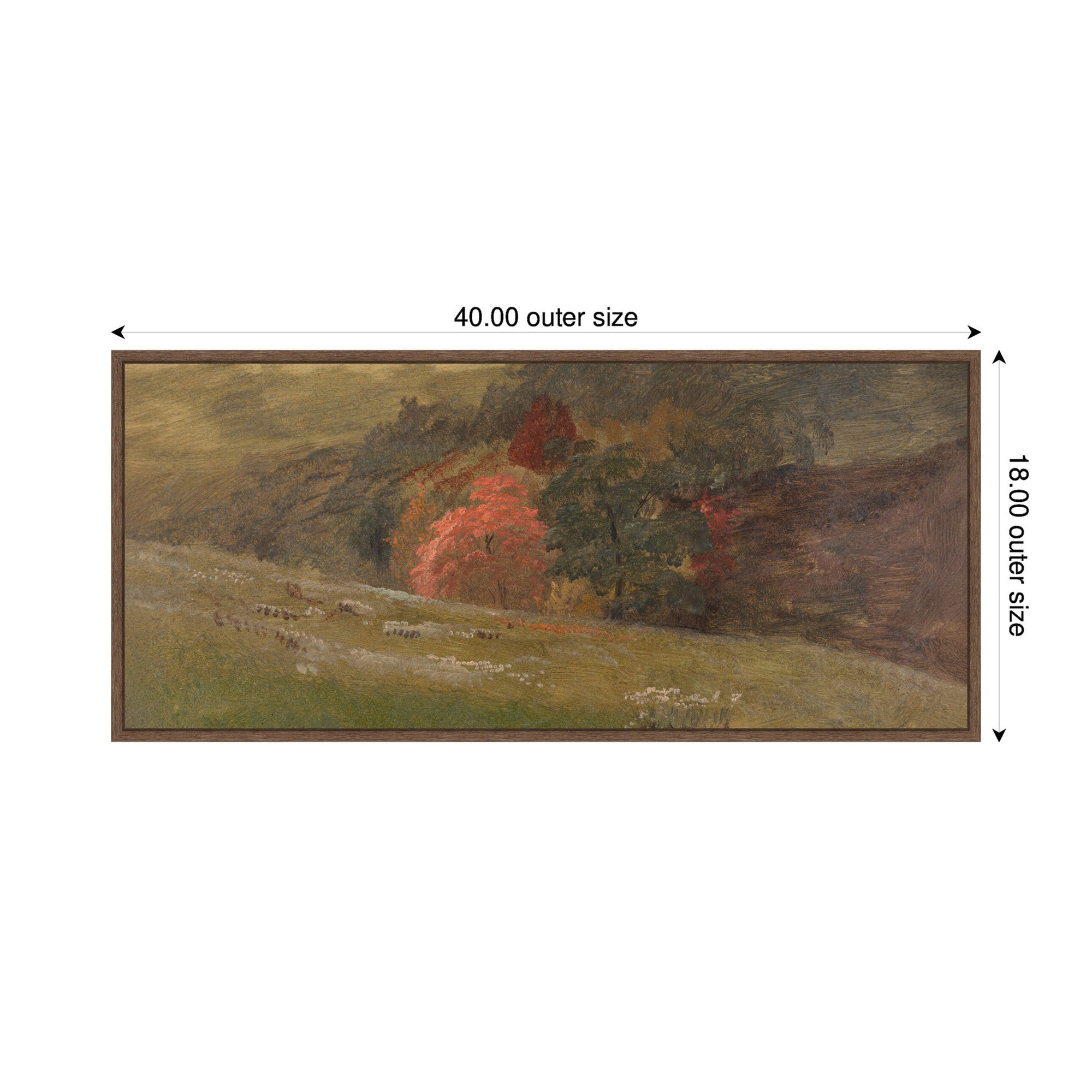 Framed Canvas 40x18 Sylvie Walnut 2