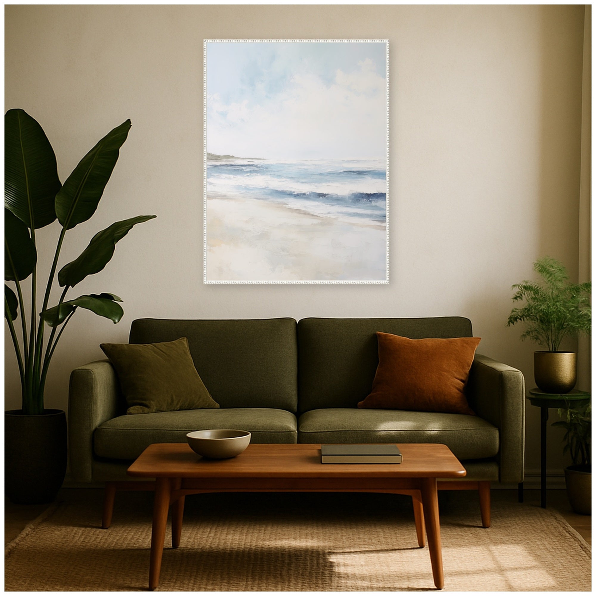 Framed Canvas 32x42 Sylvie Beaded White 6