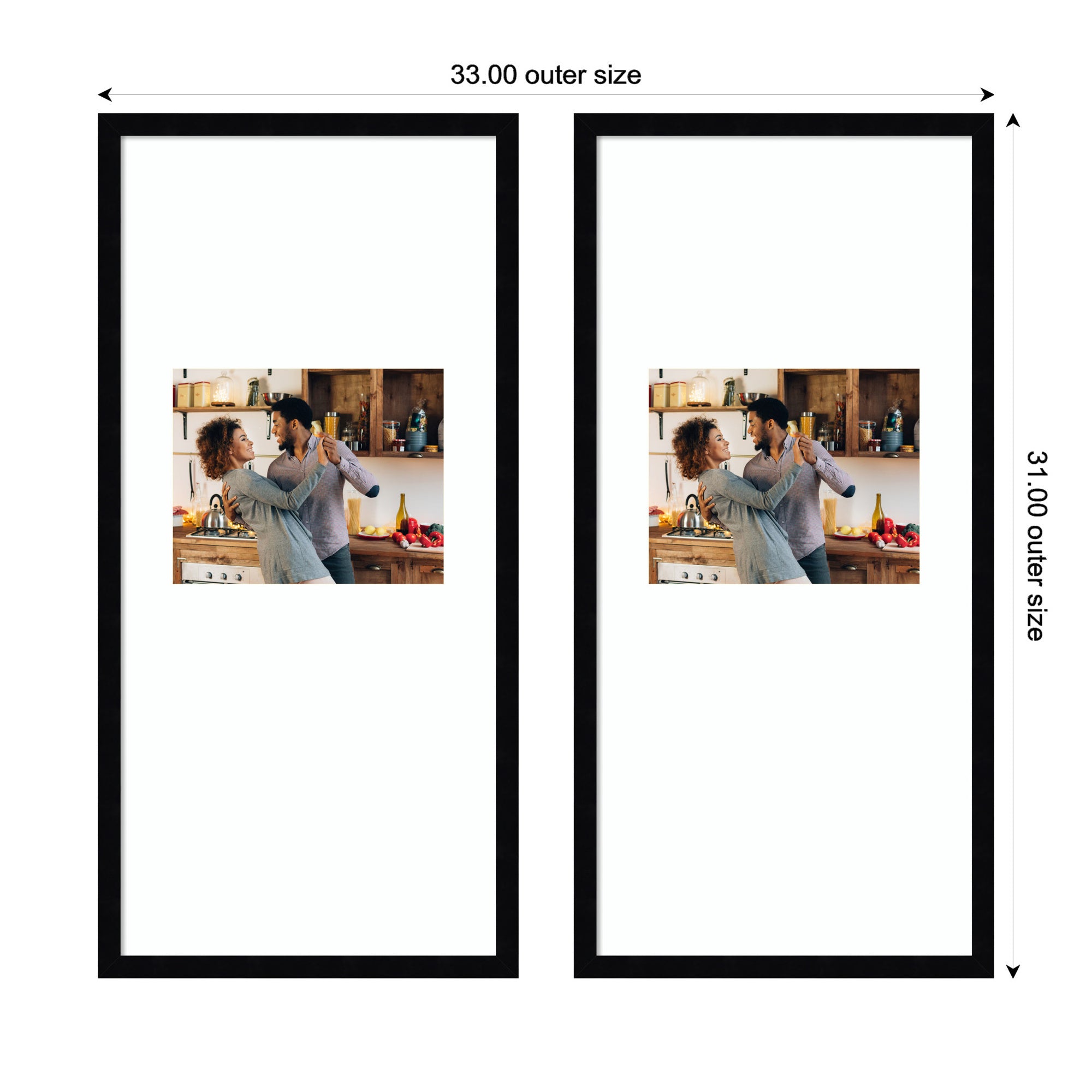 Wall Frame Belmont Black 14x30 matted to 8x10 2