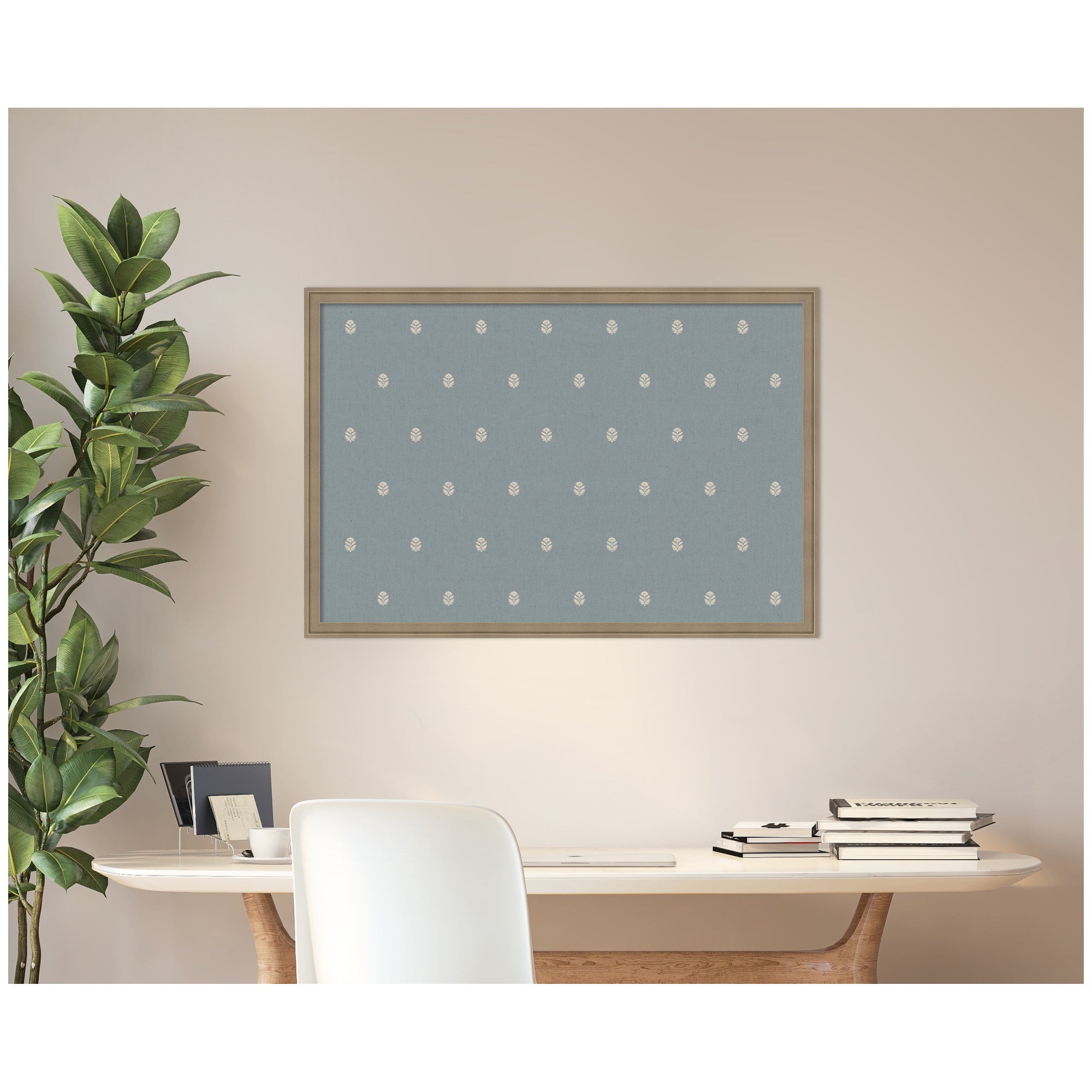 Pinboard Blue Botanical Block Print