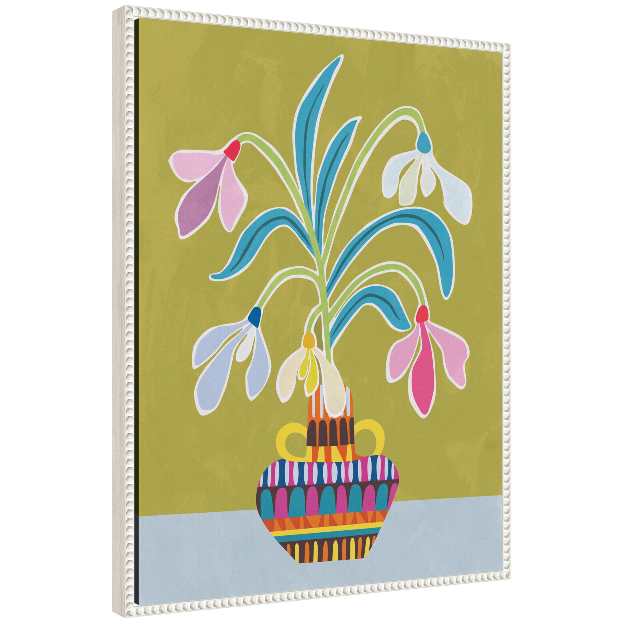 Sylvie Snowdrops the January Birth Flower Framed Canvas by Rachel Lee