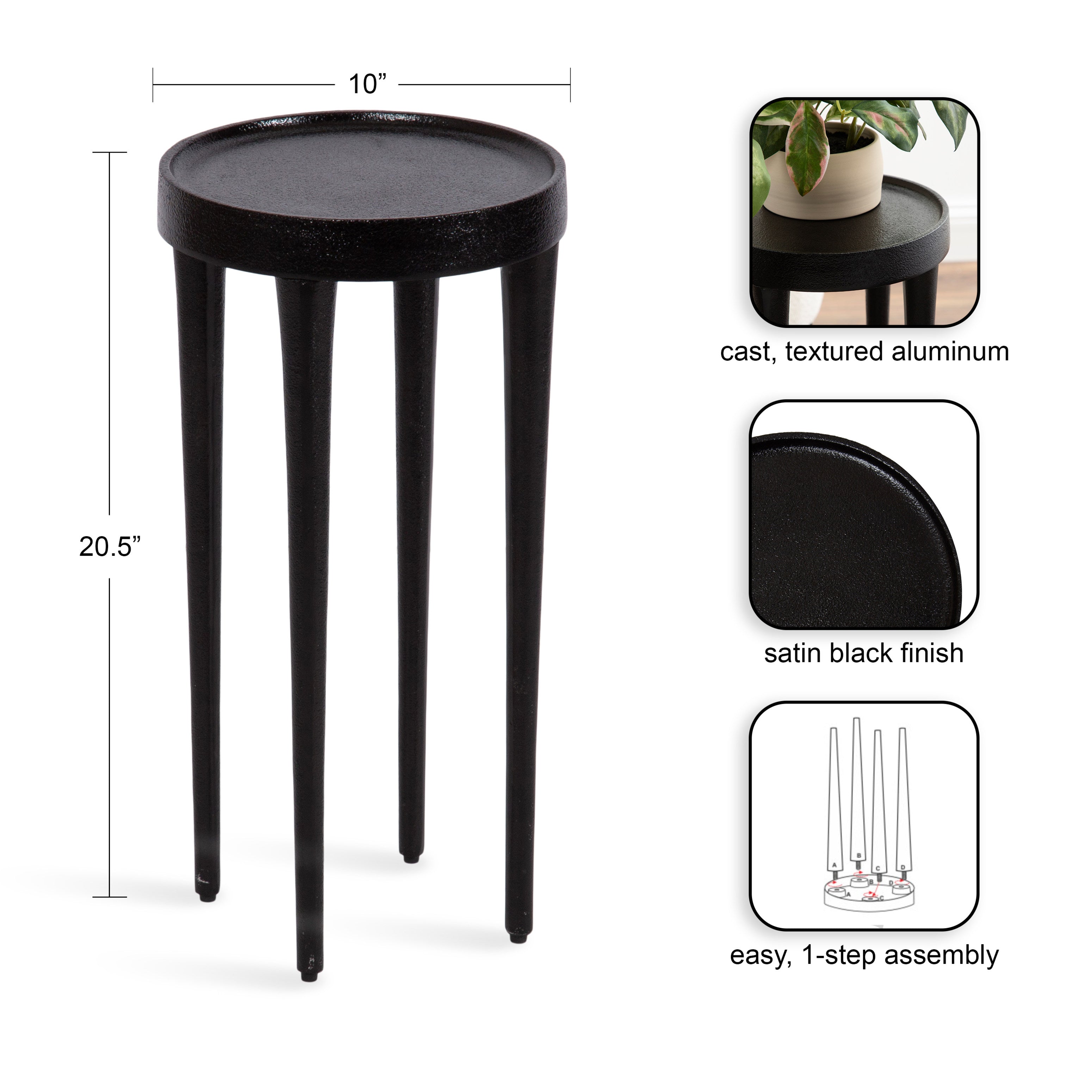 Rava Metal Table and Plant Stand