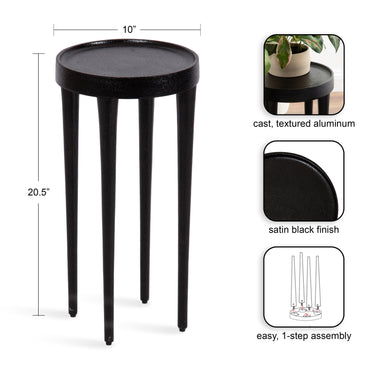 Small Side Table Black 10x10x21 2