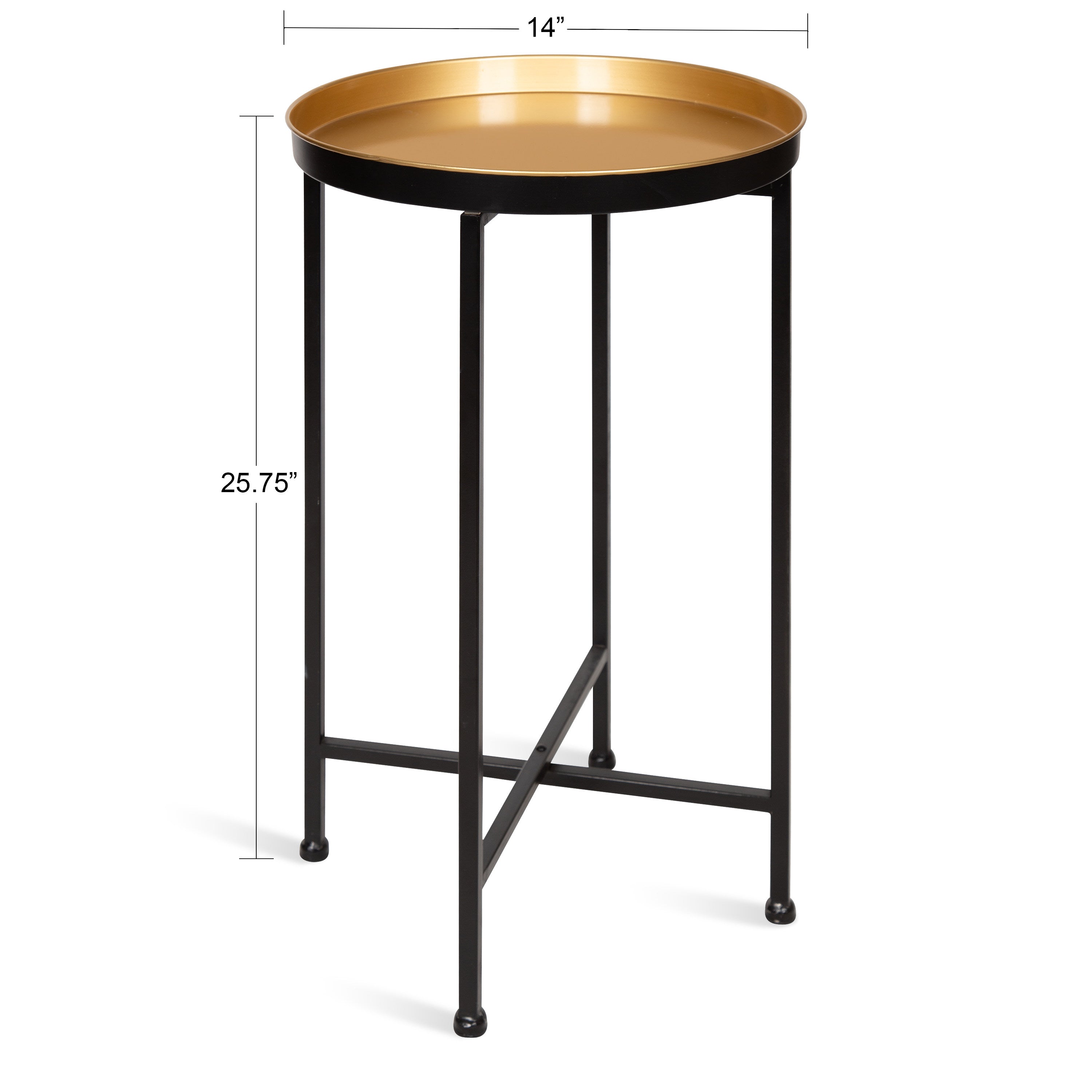 Tea Table Black/Gold 14x14x26 2