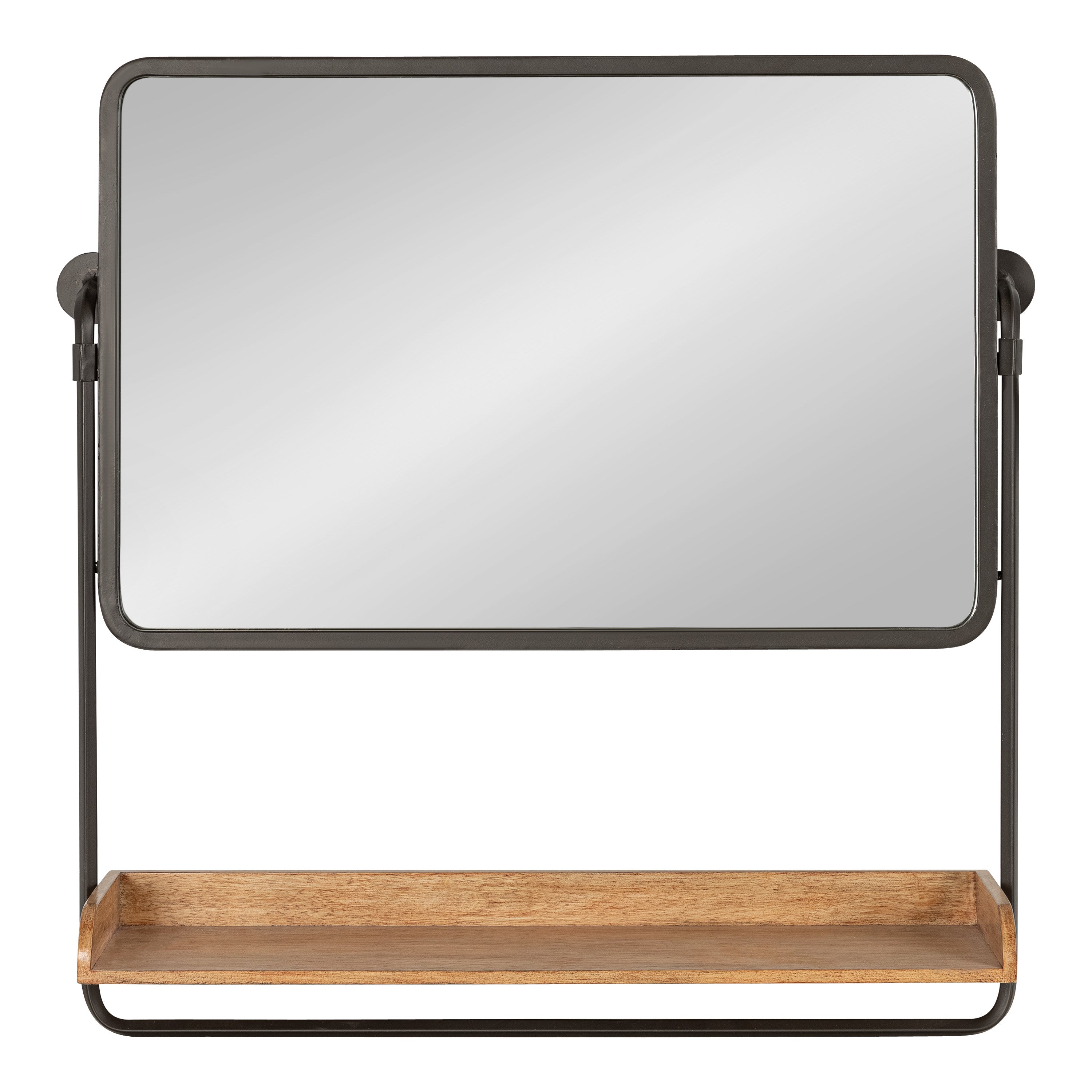 Functional Mirror Rustic Brown Black 27x7x26 2