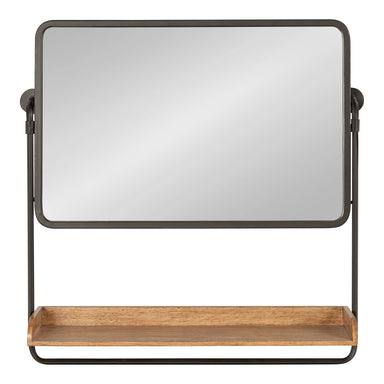 Functional Mirror Rustic Brown Black 27x7x26 2