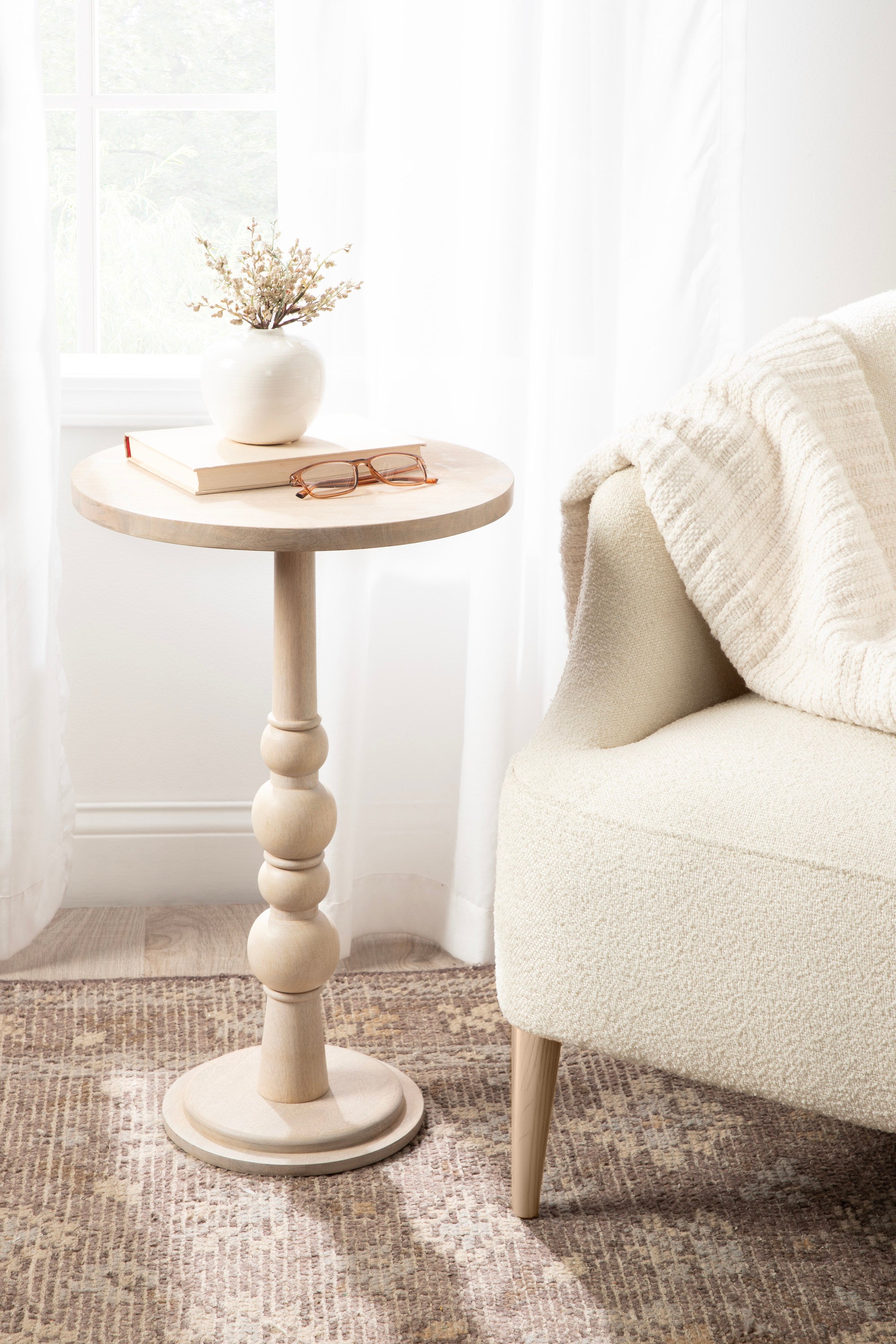 Side Table Whitewash 16x16x26 6