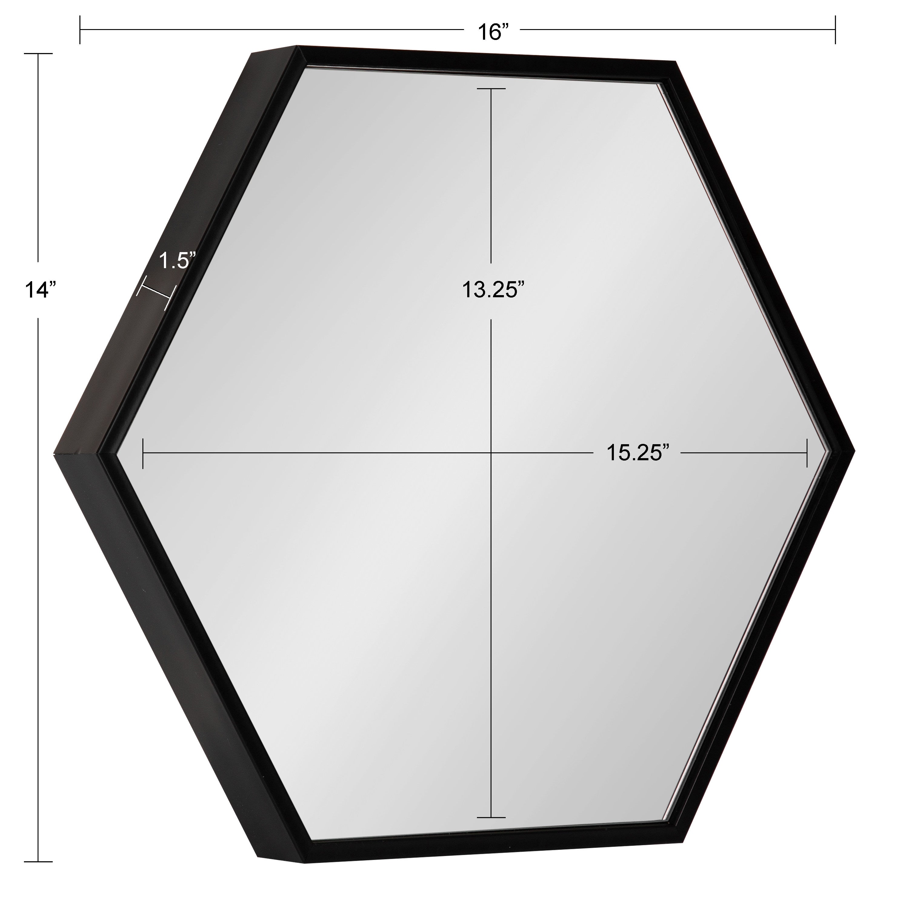 Mirror Set Black 3 Piece 14x16 5