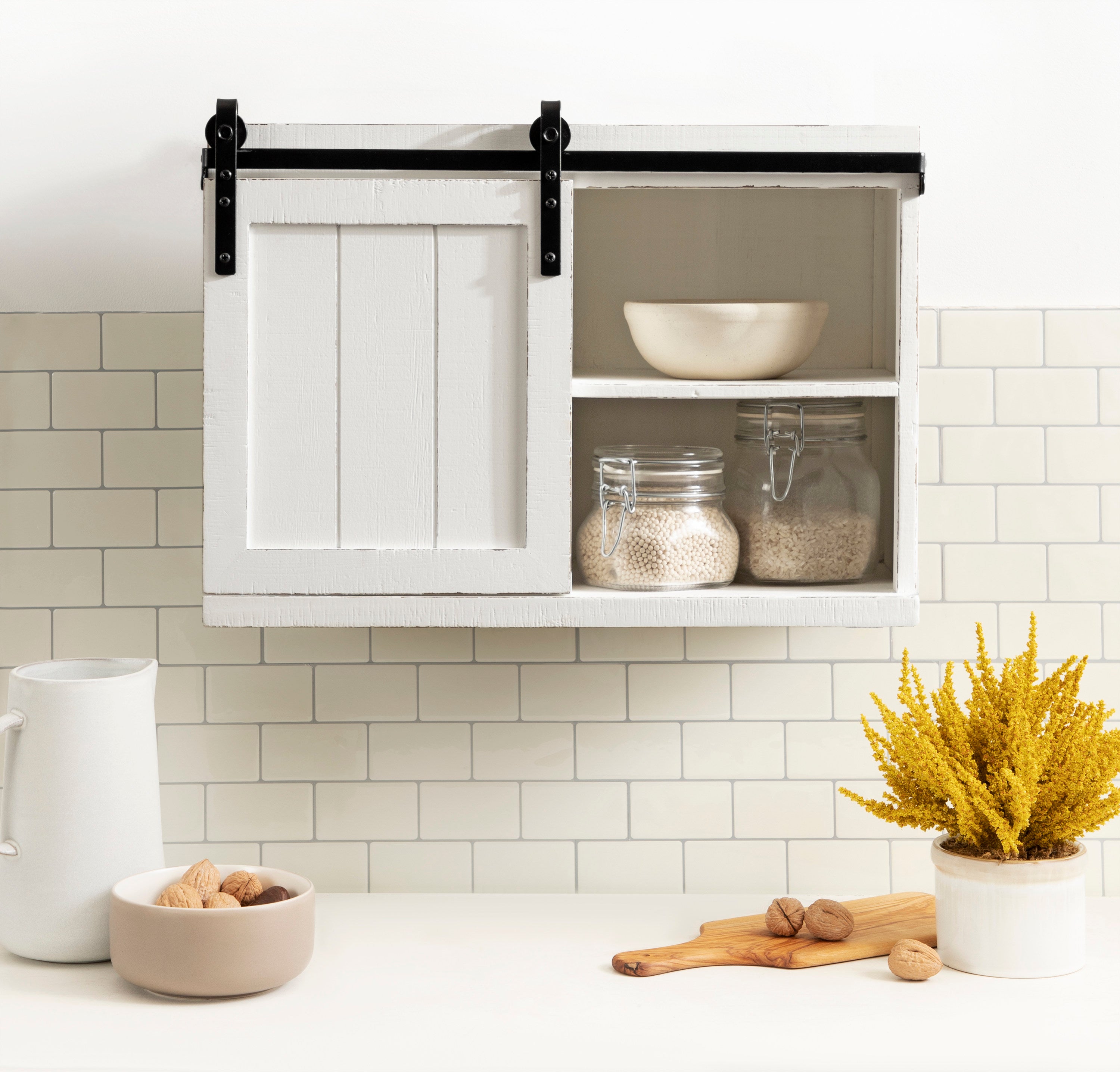 Floating Side Table White 20x12x15 8