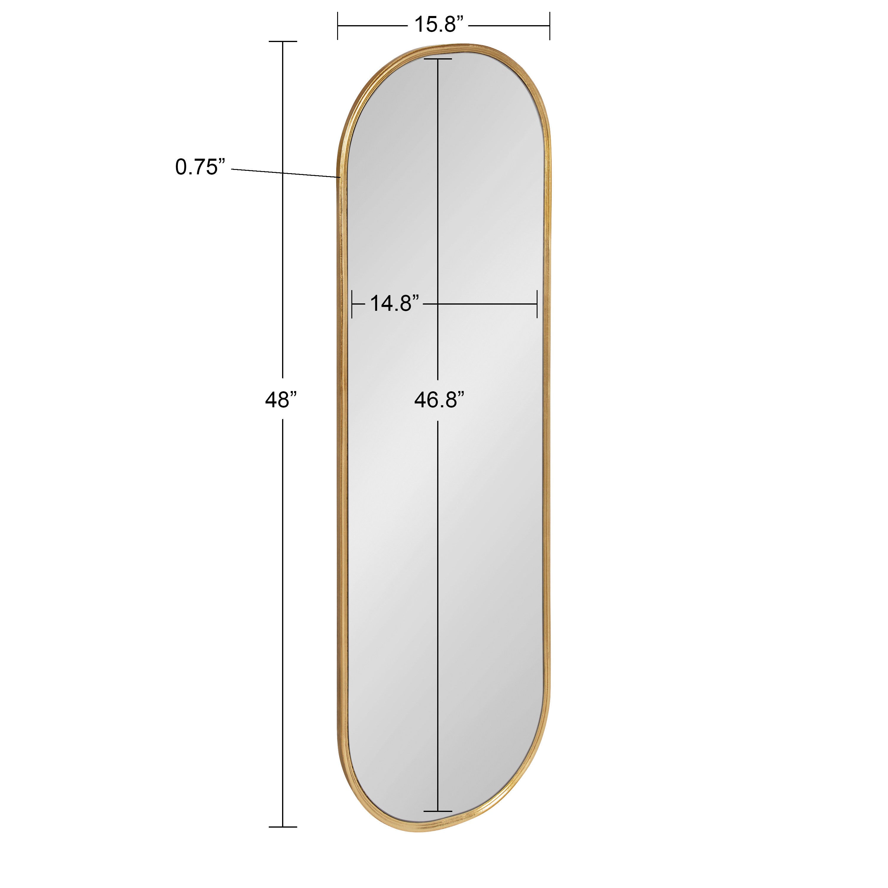 Full Length Mirror Gold 16x48 5