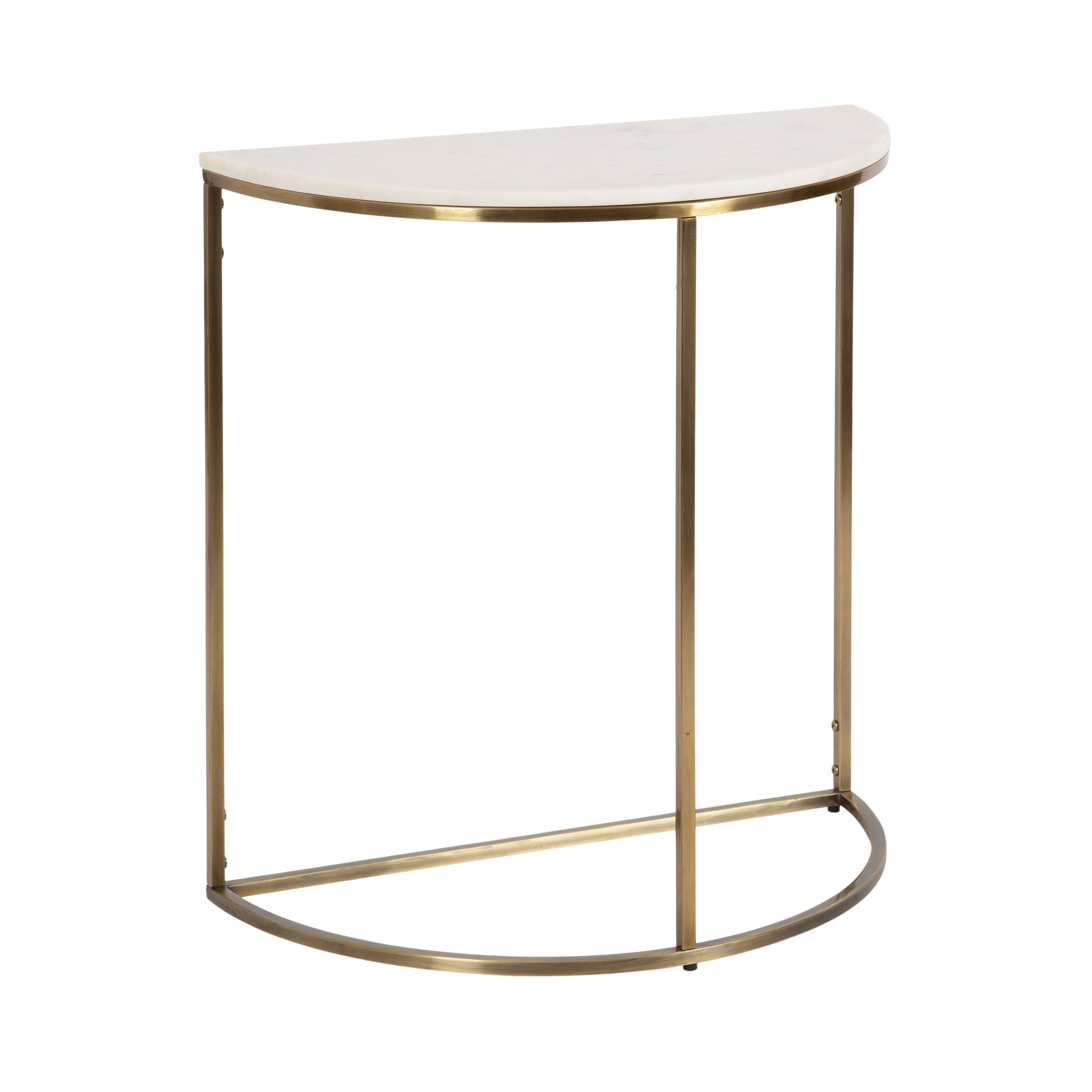 Console Table White Brass 28x14x30 1