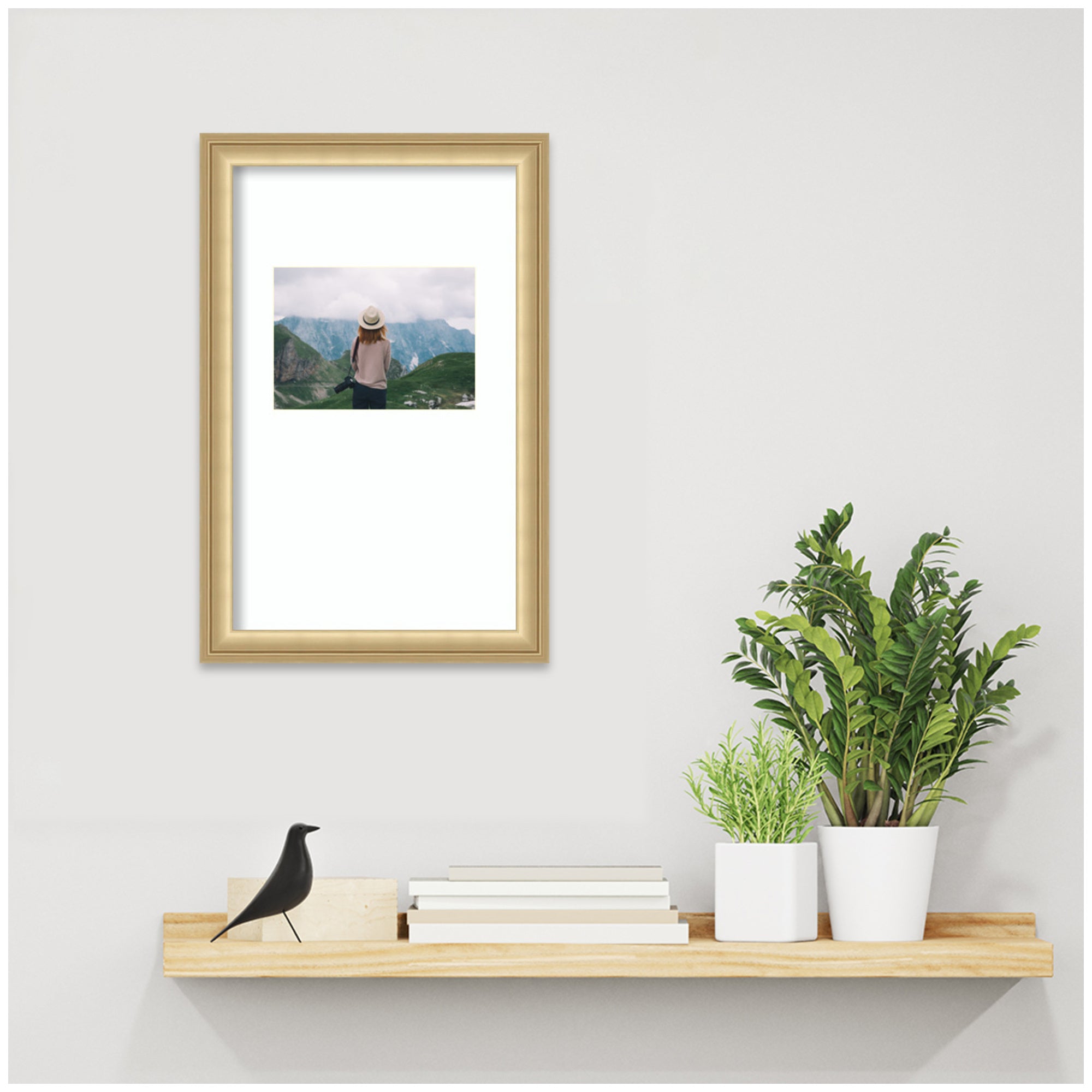 Wall Frame Florence Gold 10x16 matted to 5x7 5