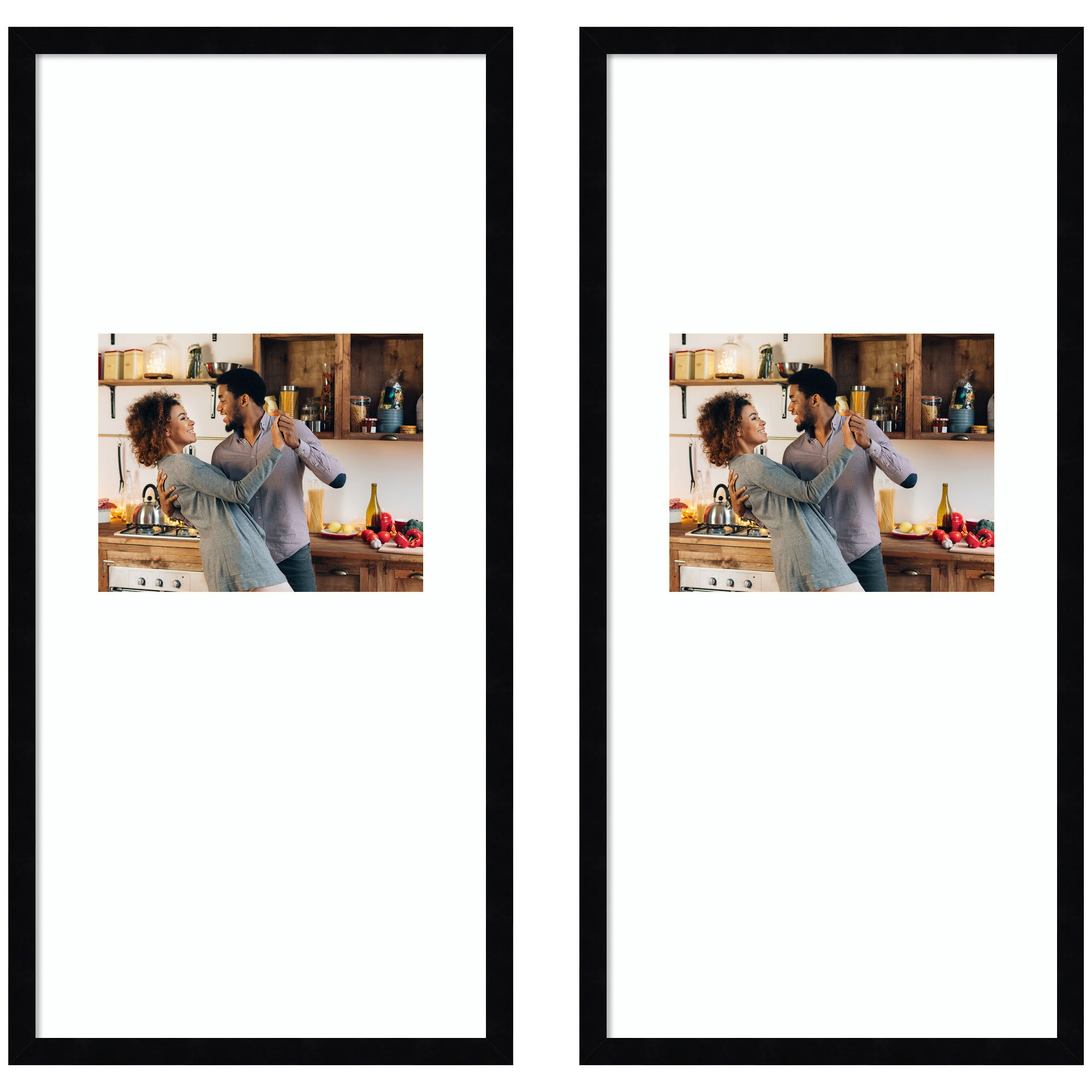 Wall Frame Belmont Black 14x30 matted to 8x10 1