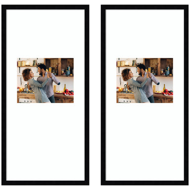 Wall Frame Belmont Black 14x30 matted to 8x10 1
