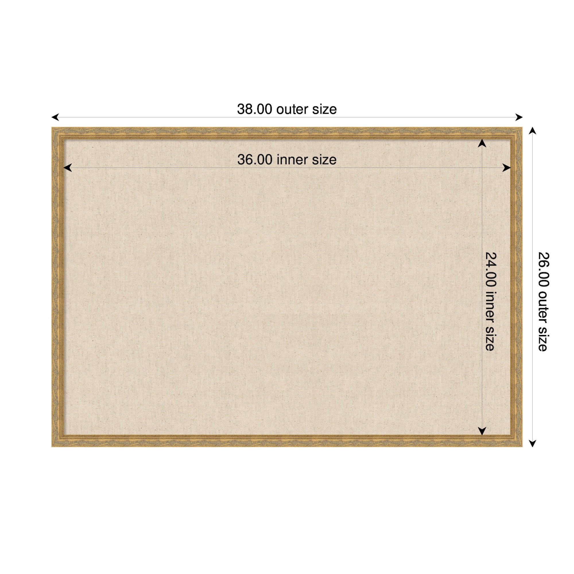 Pinboard 38x26 Mila Dark Gold 2