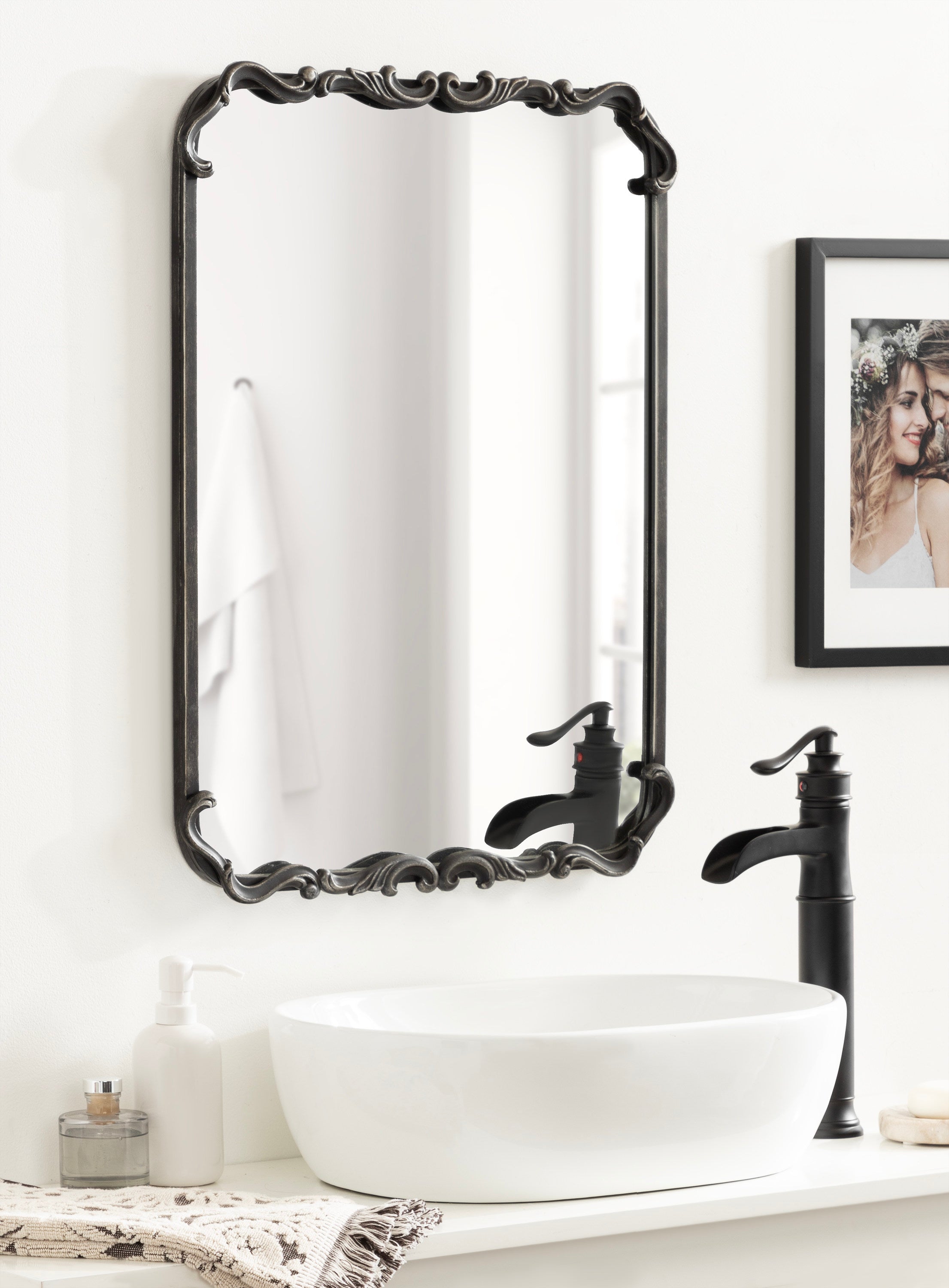 Rectangle Mirror Black 20x27 6