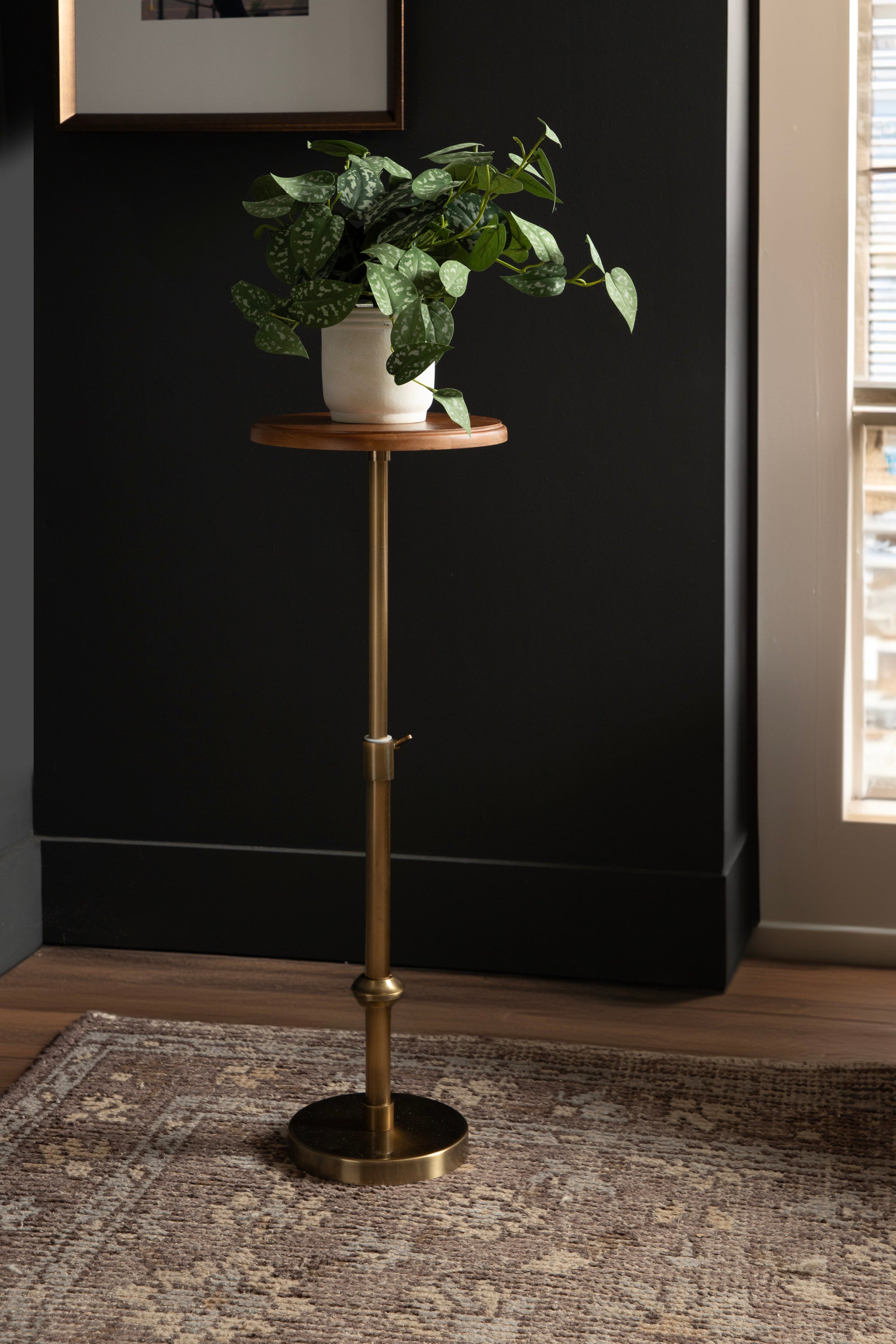 Drink Table Walnut Brown Gold 10x10x30 8