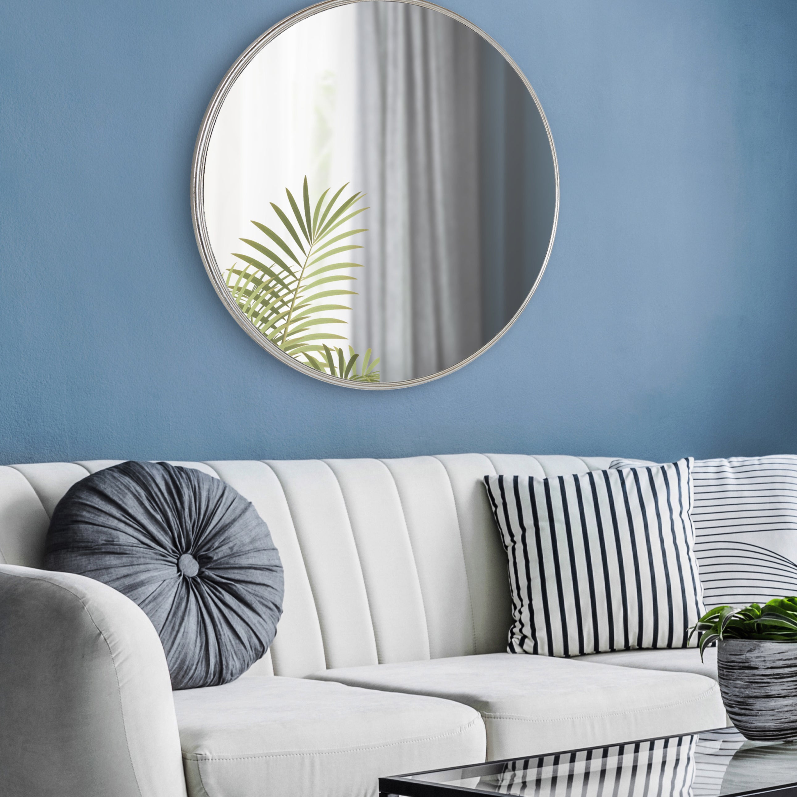 Round Mirror Silver 30" Diameter 6