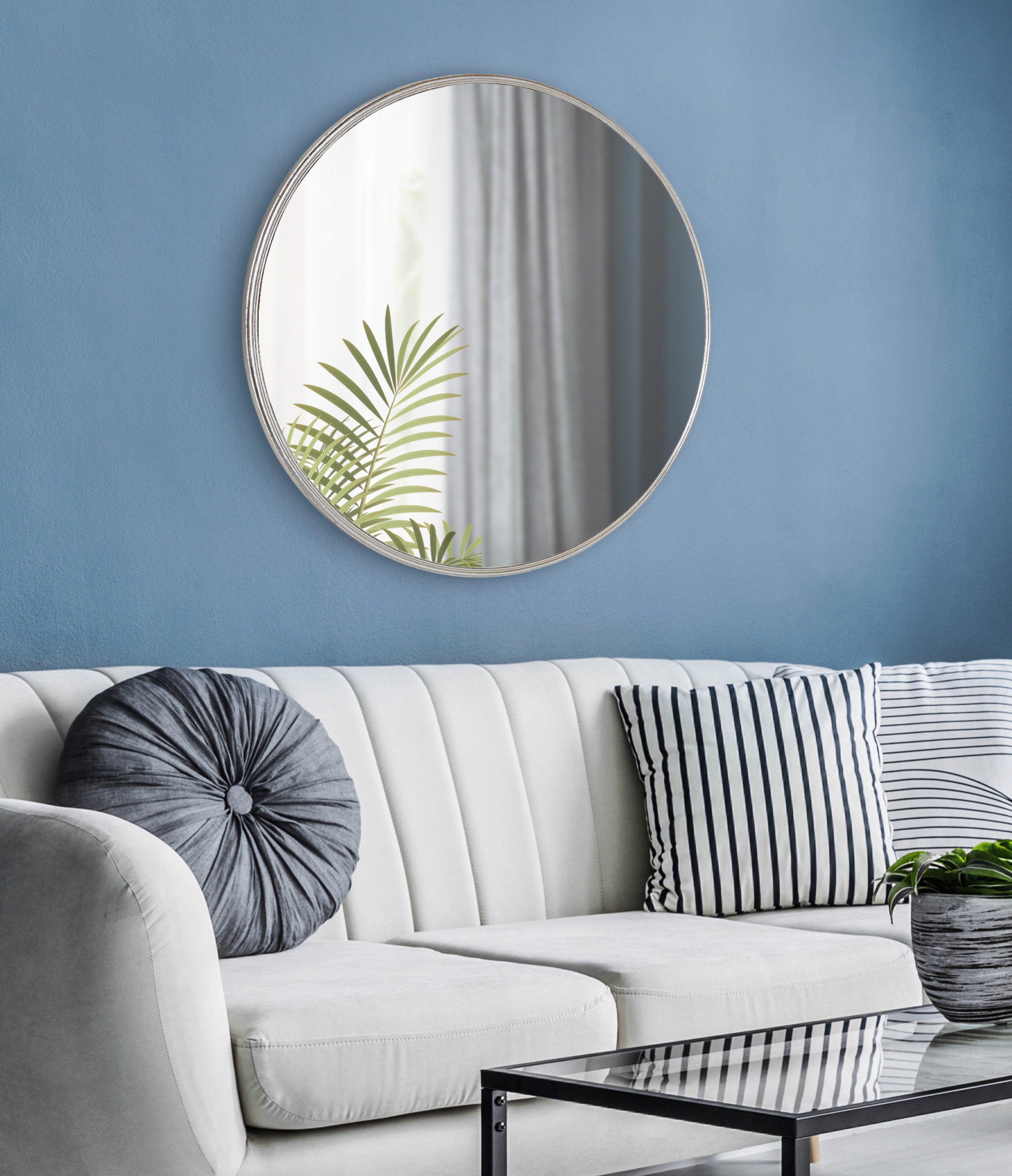Round Mirror Silver 30" Diameter 6