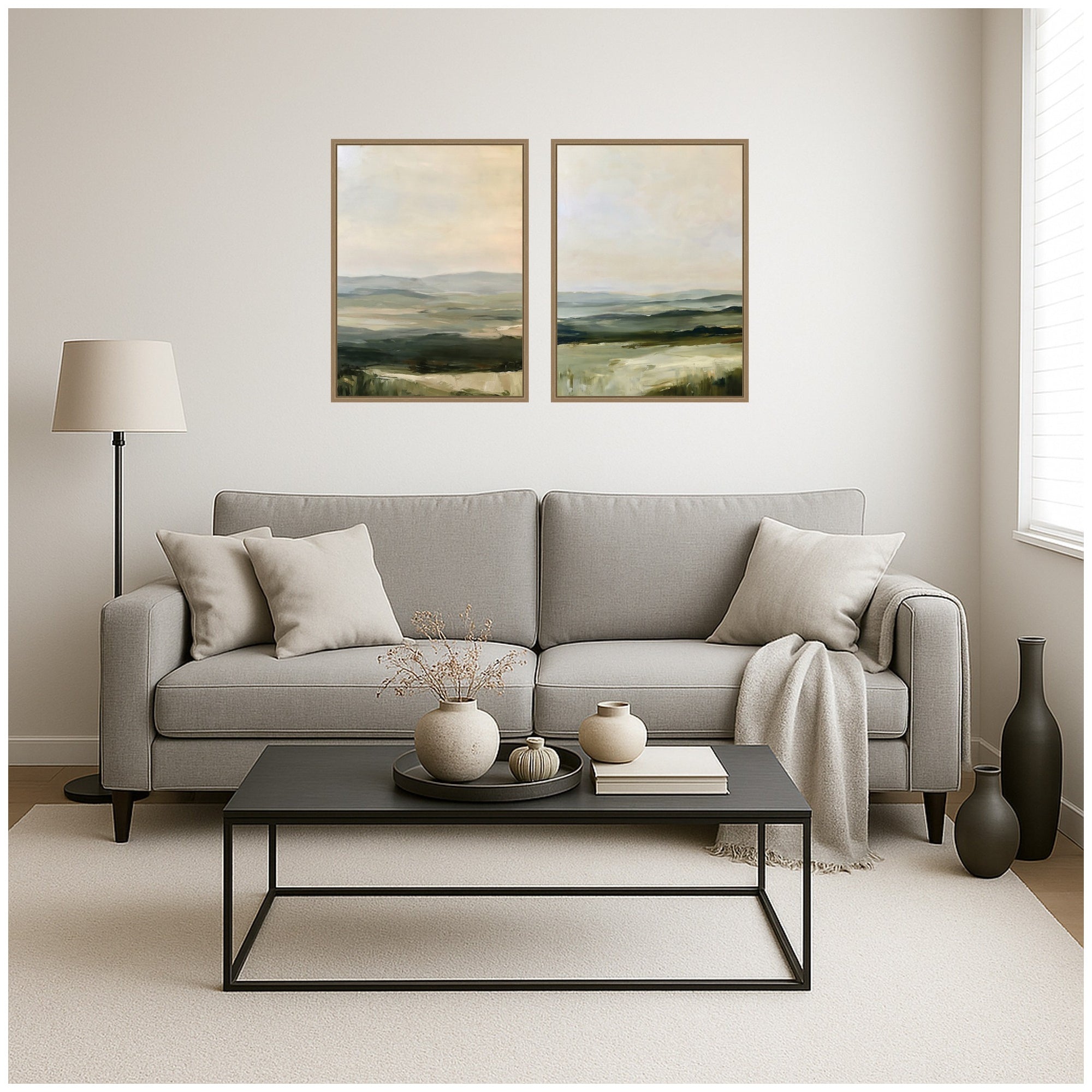 Framed Canvas Sylvie Dark Gold 2 Piece Set 18x24 6