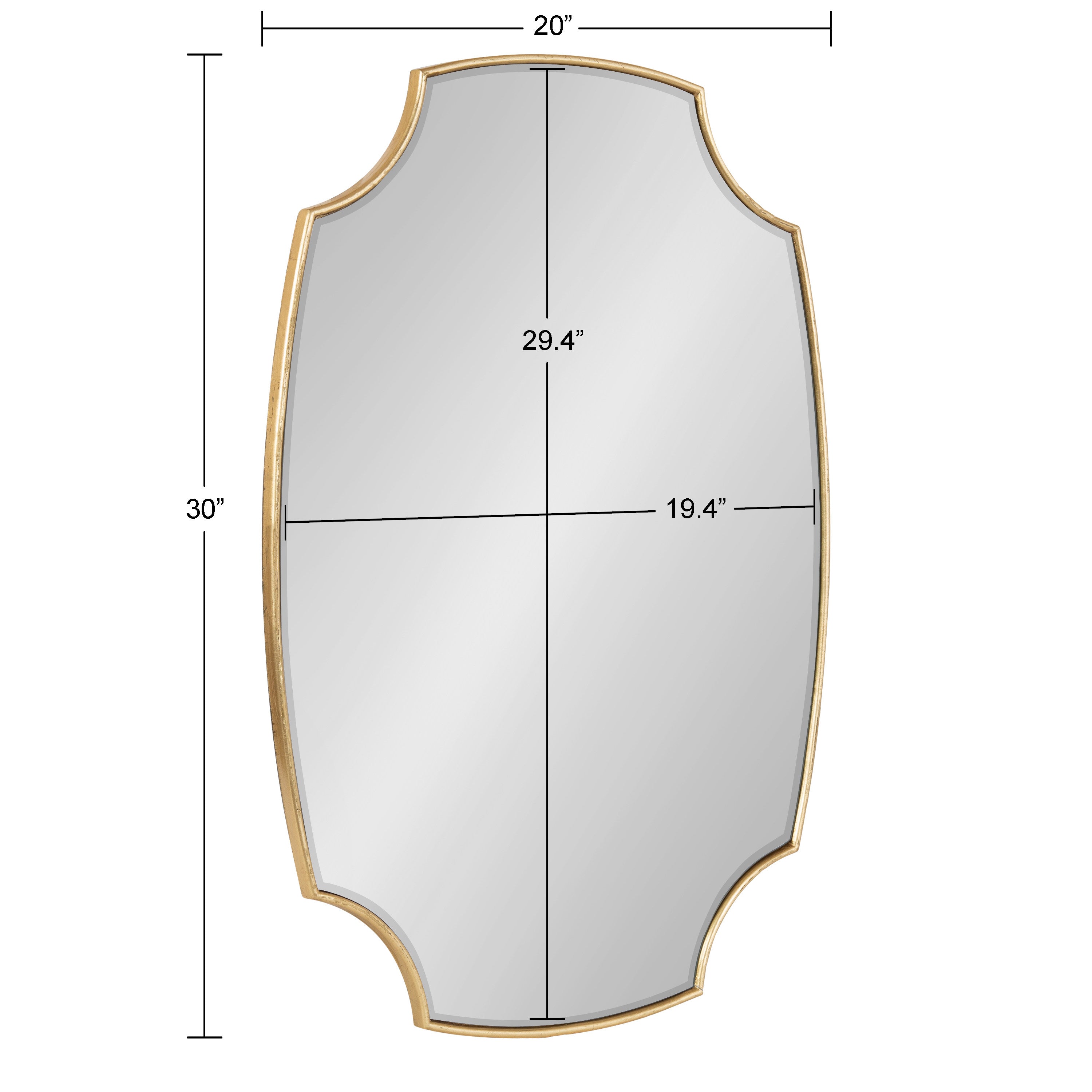 Scallop Mirror Gold 20x30 5