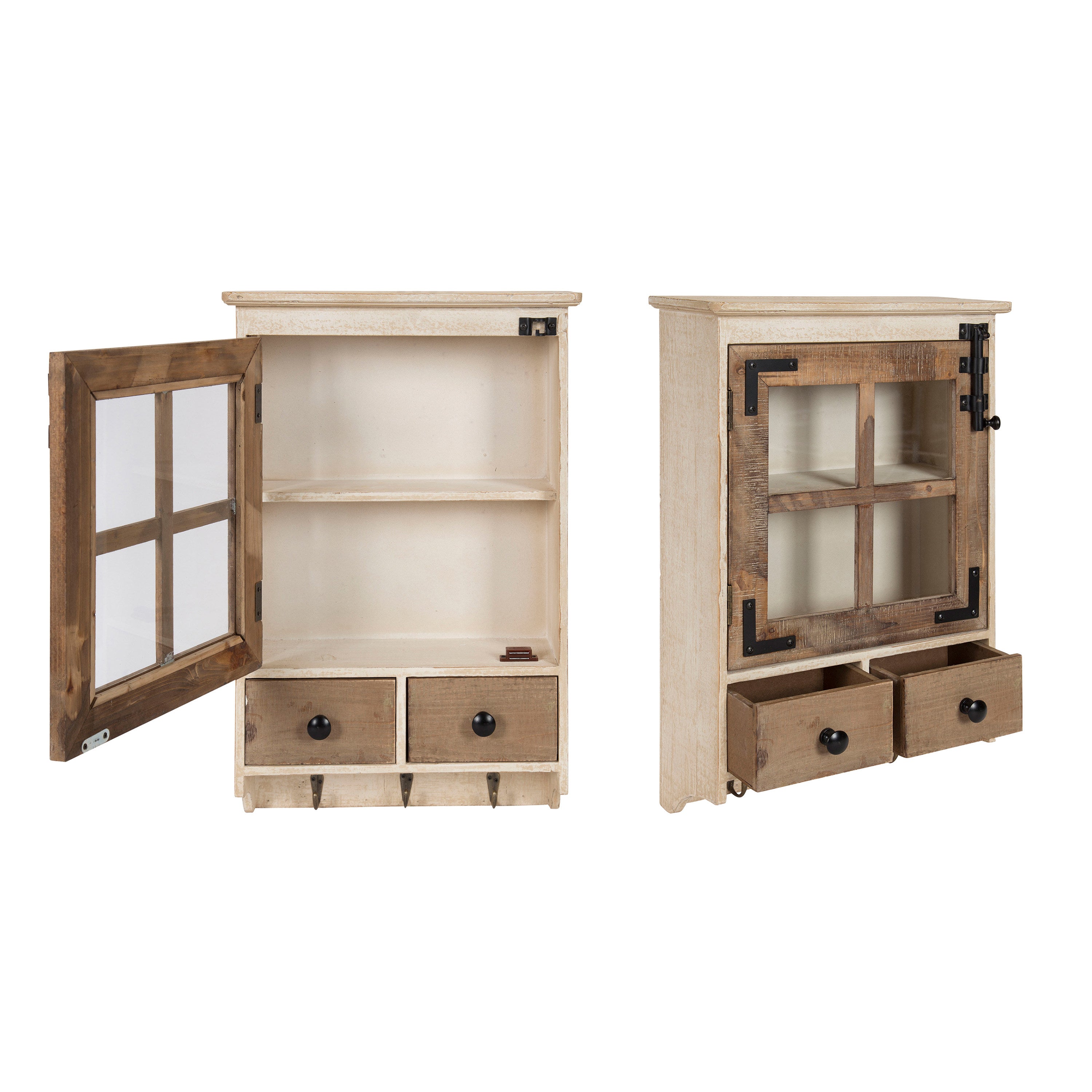 Hutchins Decorative 2 Drawer Wood Wall Cabinet