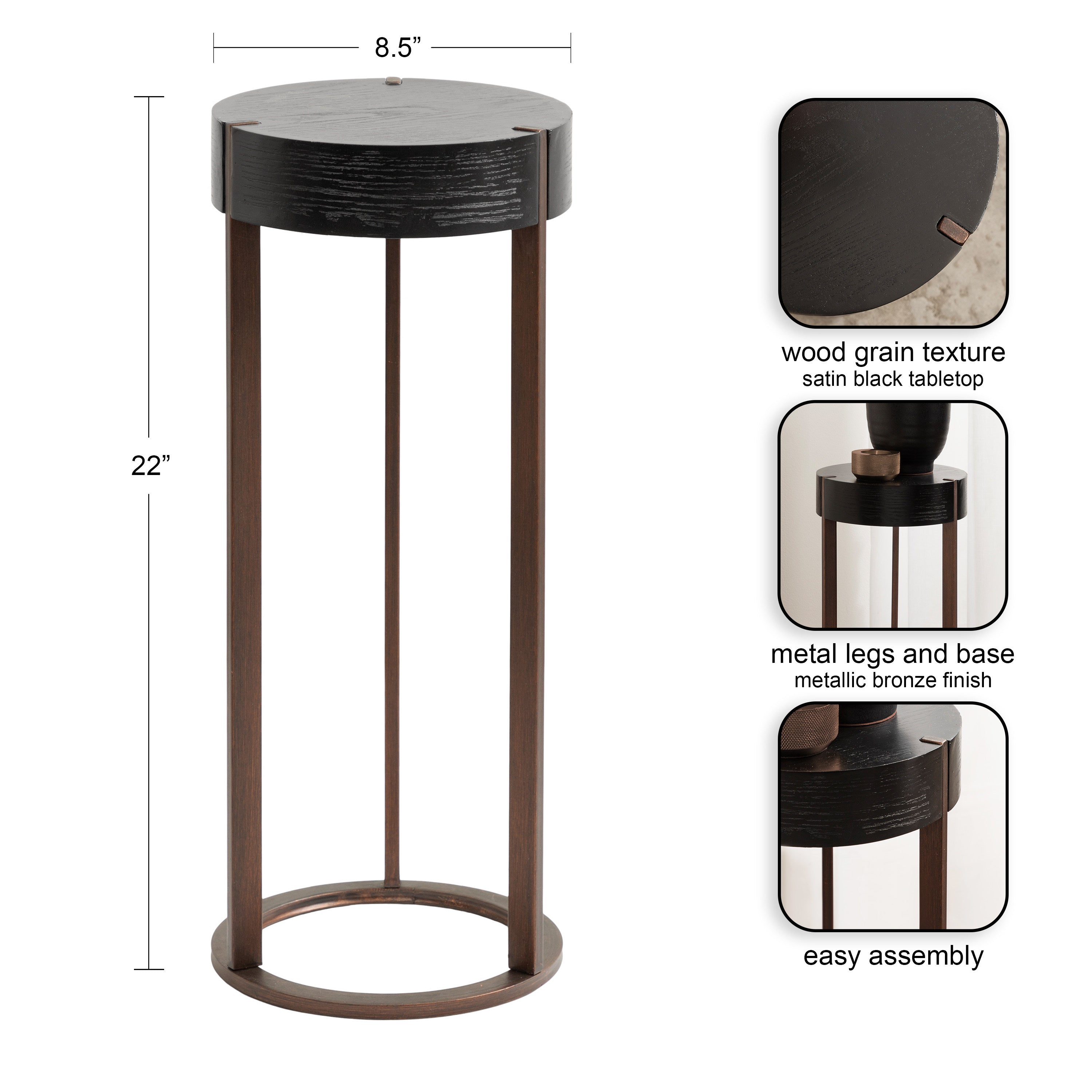 Rovin Drink Table Wood and Metal