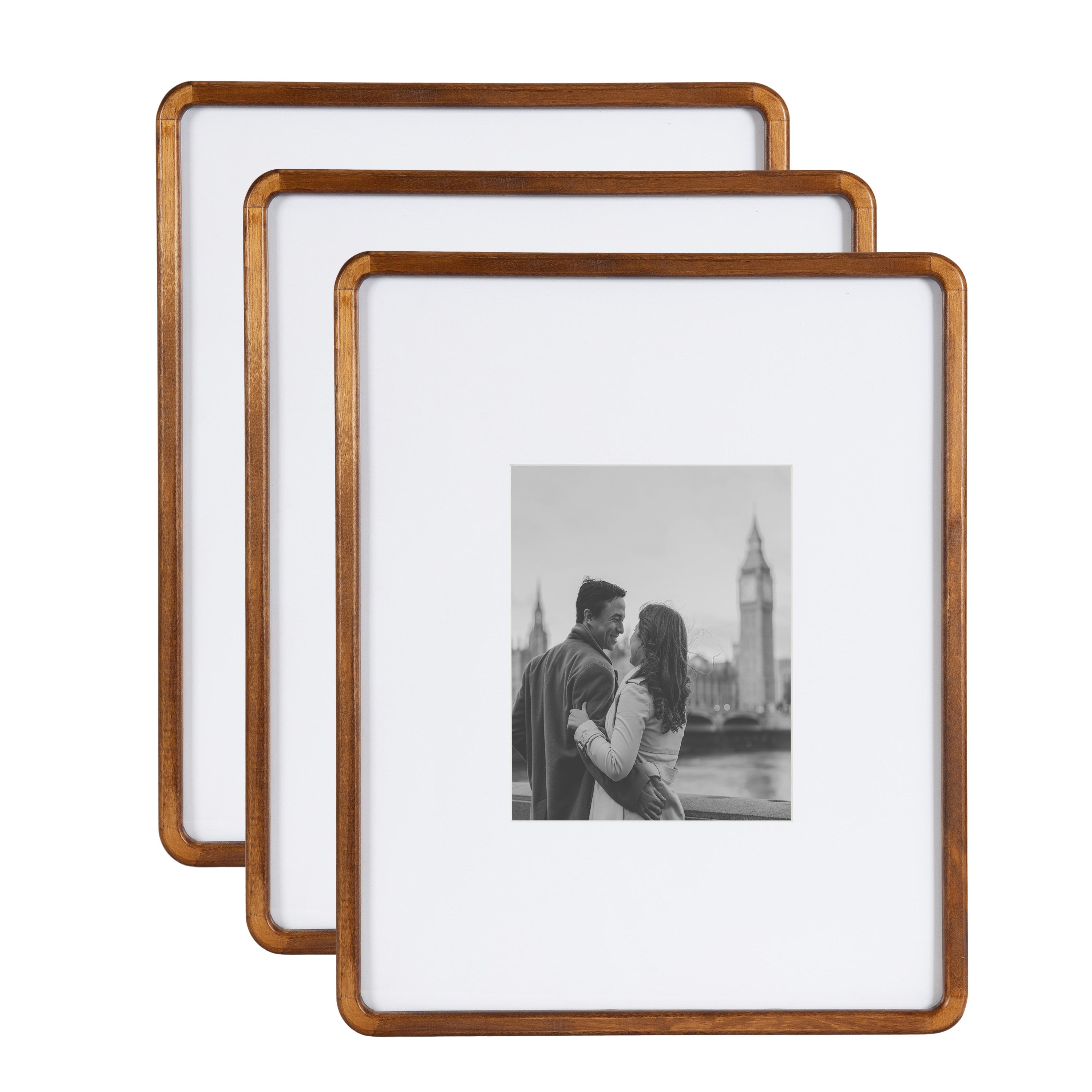 Wall Frame 16x20 matted to 8x10 Walnut Brown 1