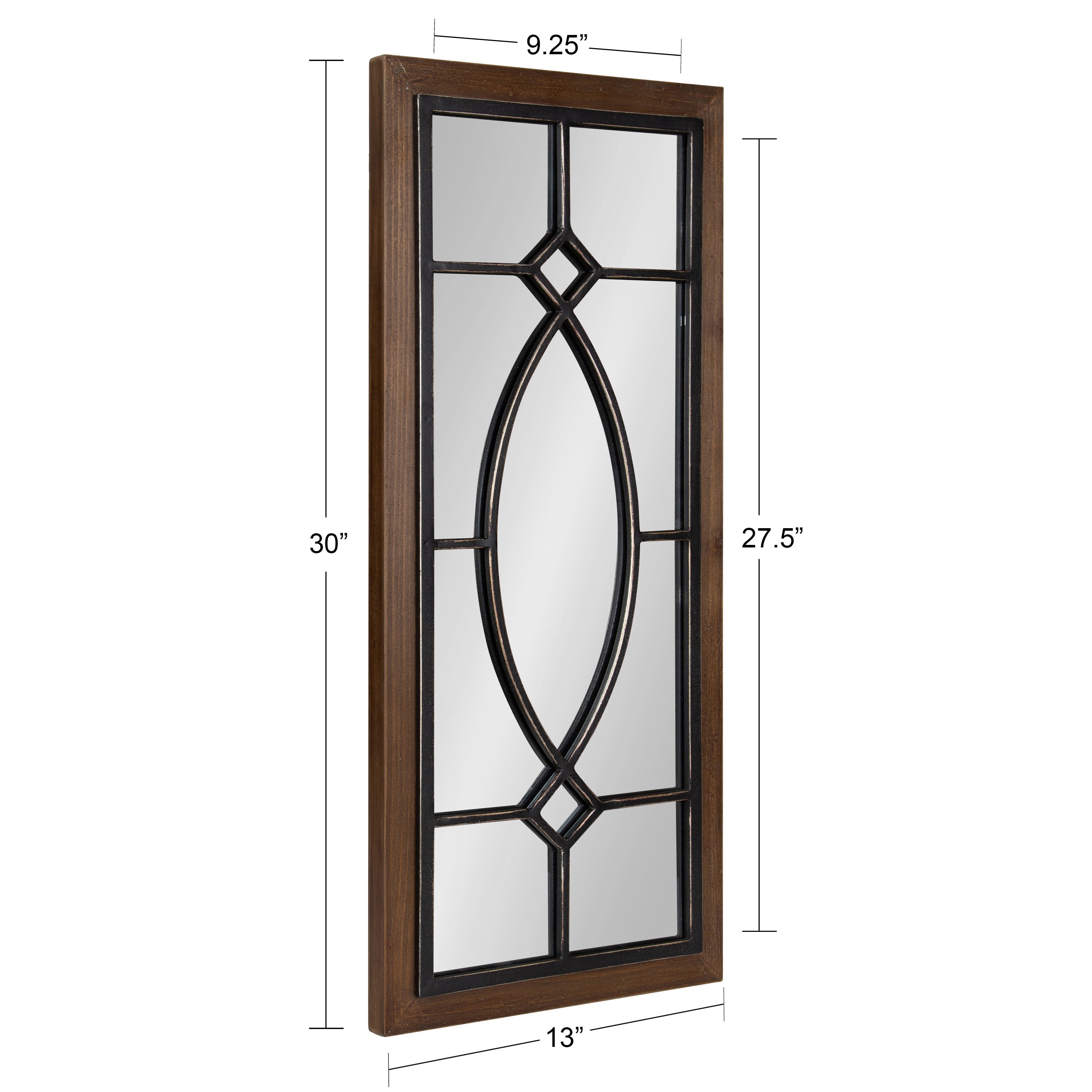 Decorative Mirror Walnut Brown 13x30 2