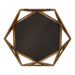 Hexagon Mirror Brown 27" Diameter 4