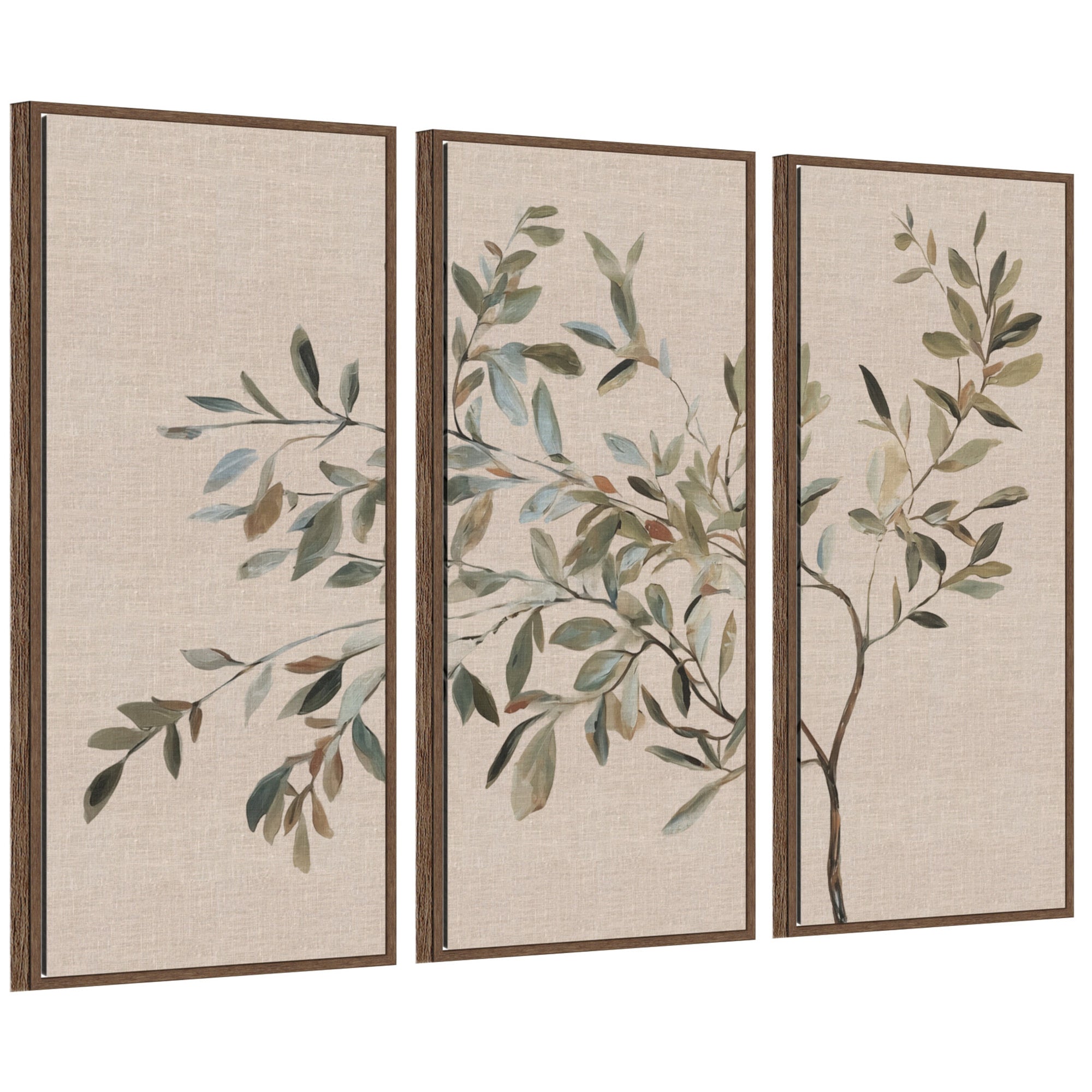 Framed Canvas Sylvie Walnut 3 Piece Set 18x40 1
