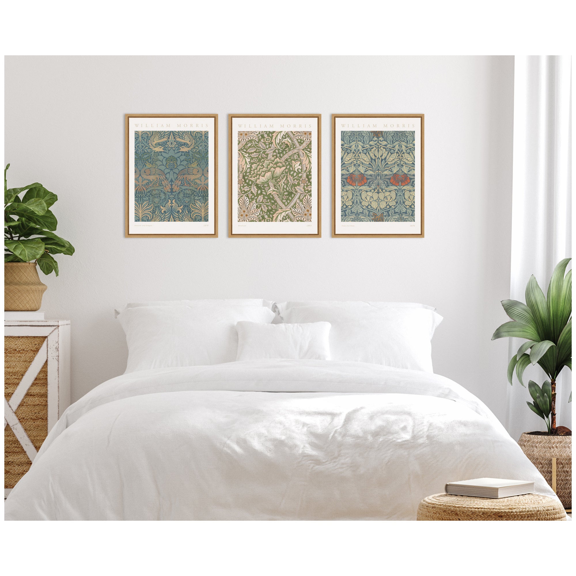 Sylvie William Morris Posters - 3 Piece Framed Canvas Art Set by