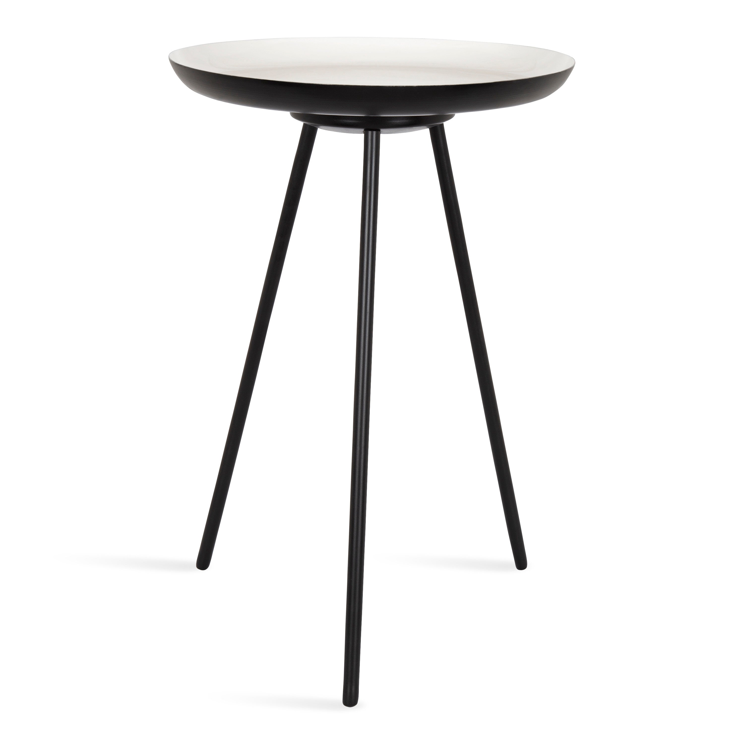 Side Table 15x15x22.5 Black White 3