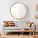 Round Mirror Natural 34" Diameter 6