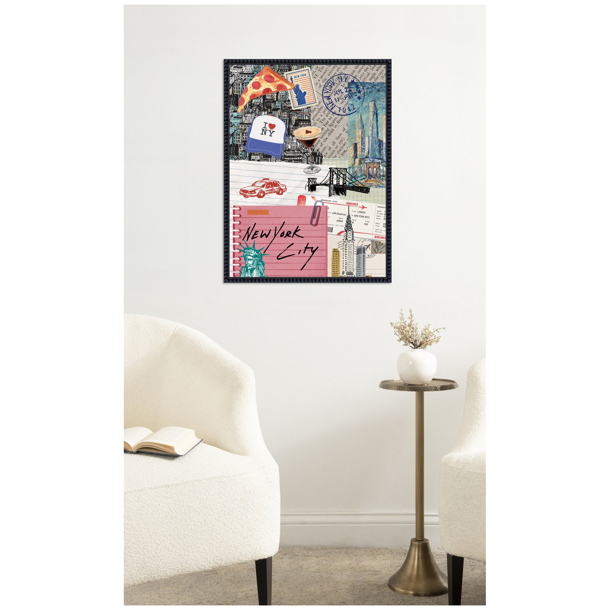 New York Collage by Megan Ryan Framed Canvas Wall Art Print