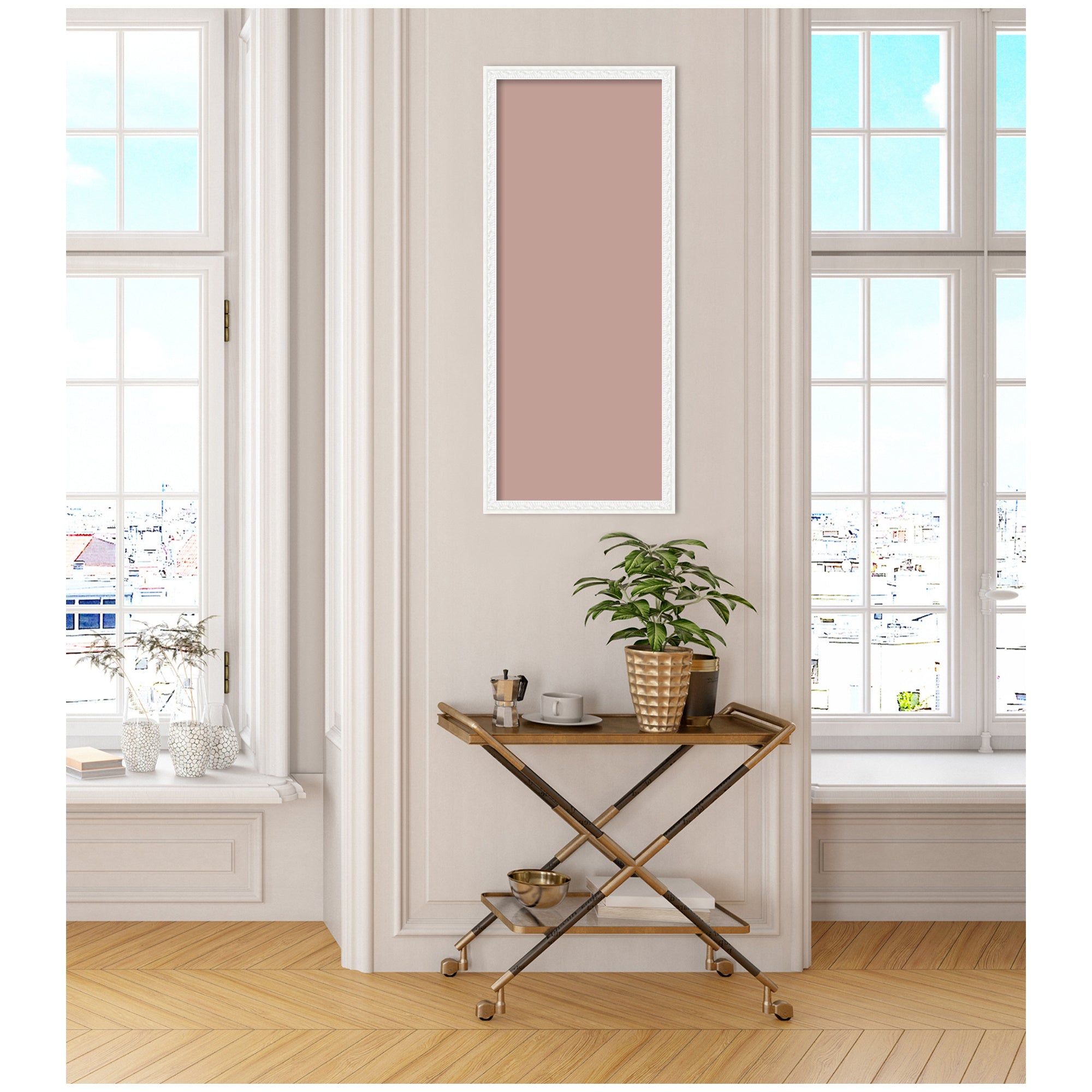Framed Fabric Pinboard Blush Pink Clay Wall Organization