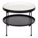 Coffee Table 26" Diameter White Black 3