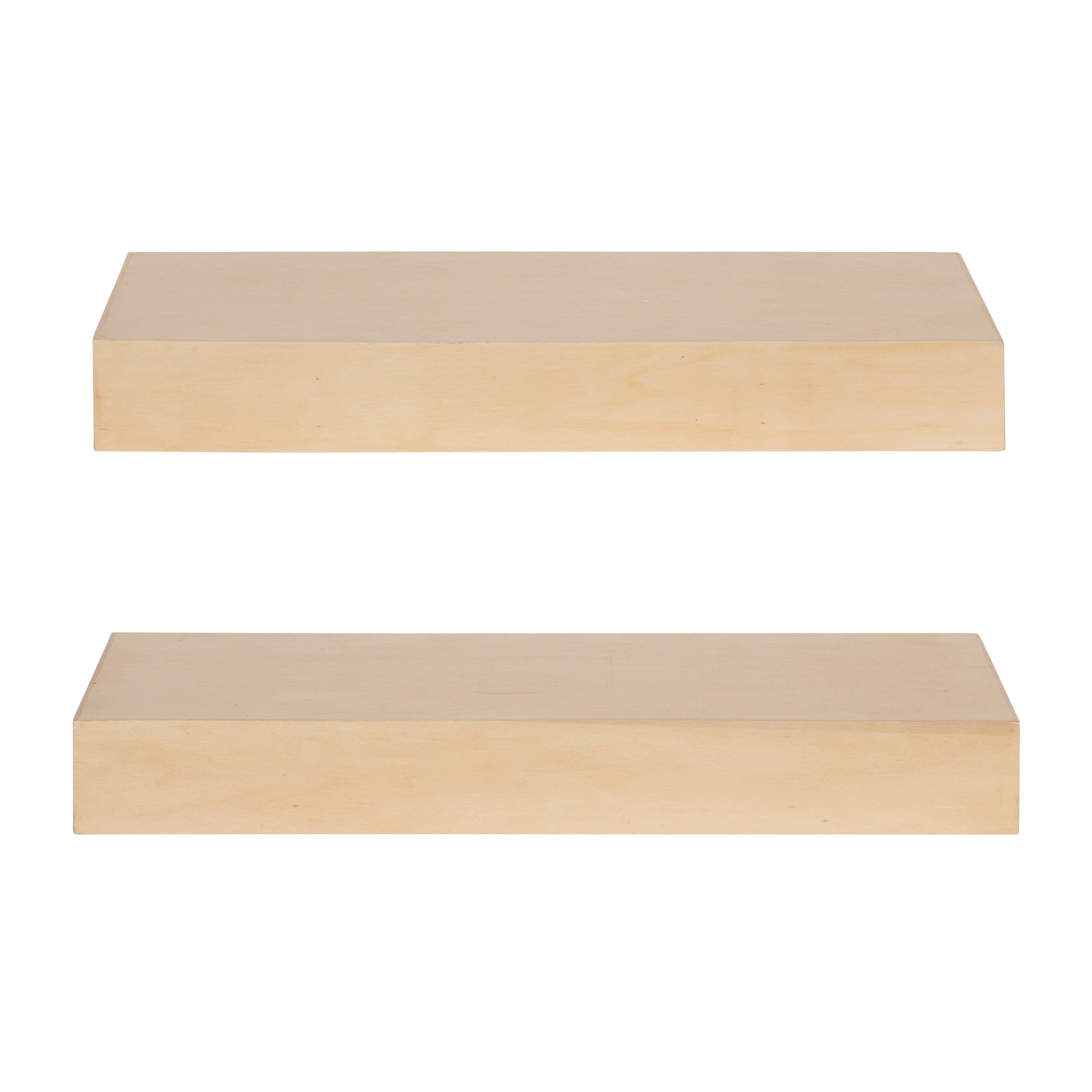 Floating Shelf 2 Piece 18 Inch Natural 3