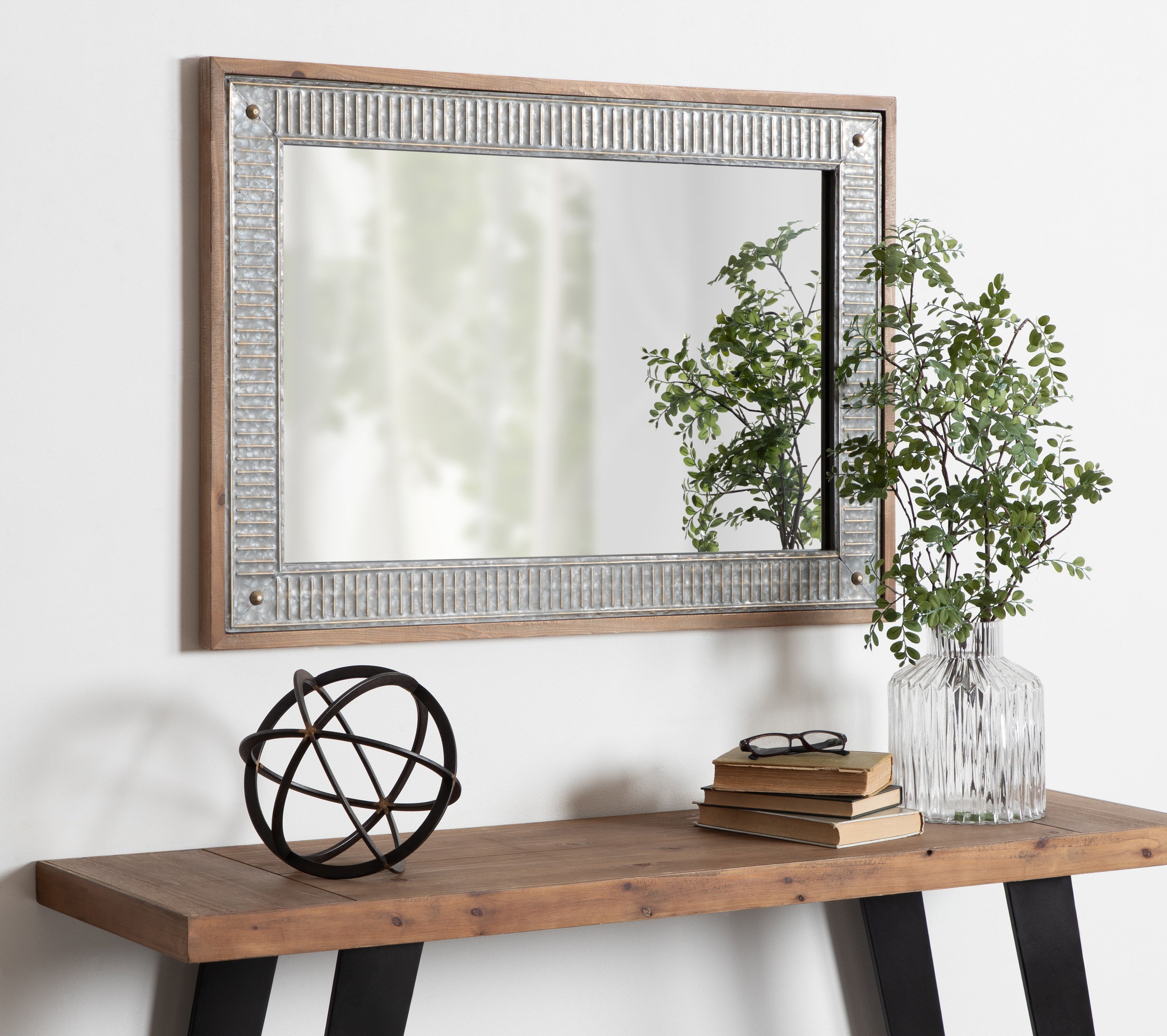 Rectangle Mirror 27x39 Rustic Brown 6
