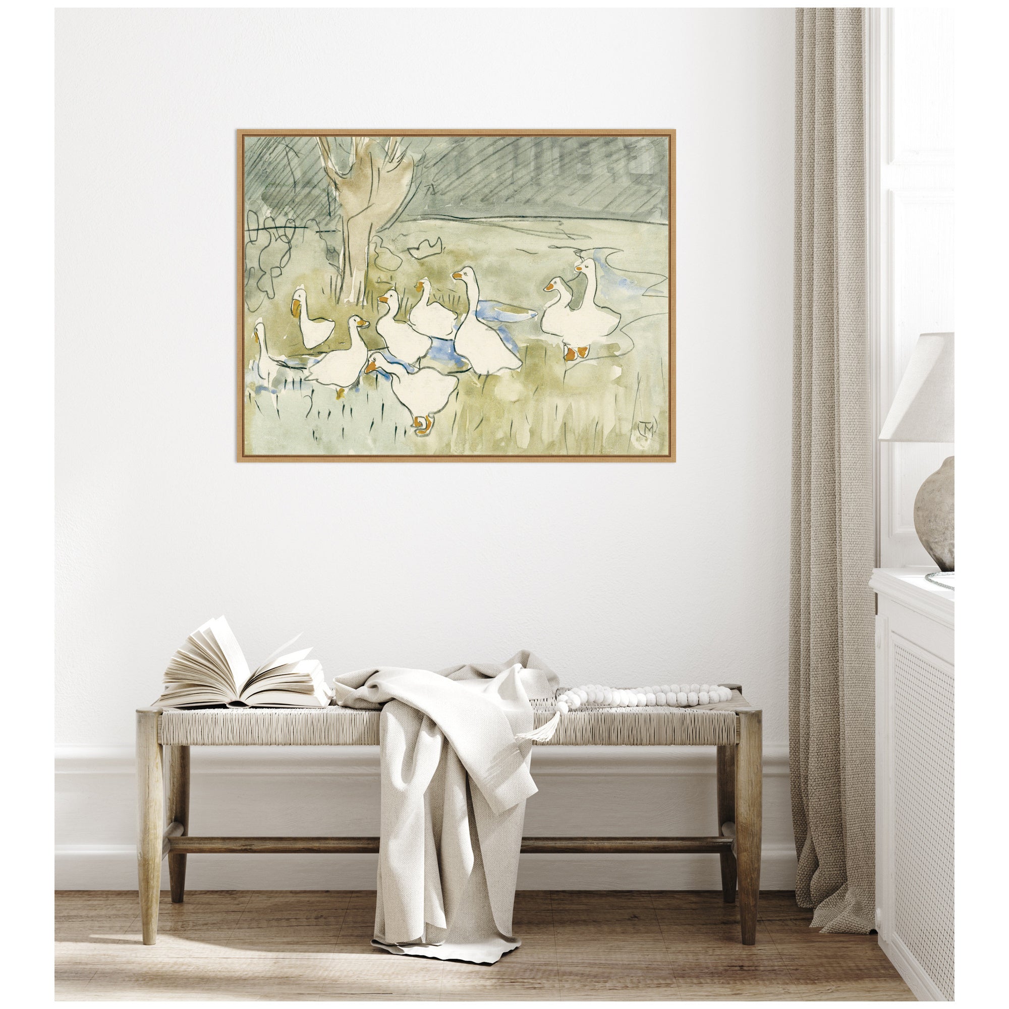 Ducks 1917 Theo van Hoytema by Nostalgia Prints Framed Canvas Wall Art Print