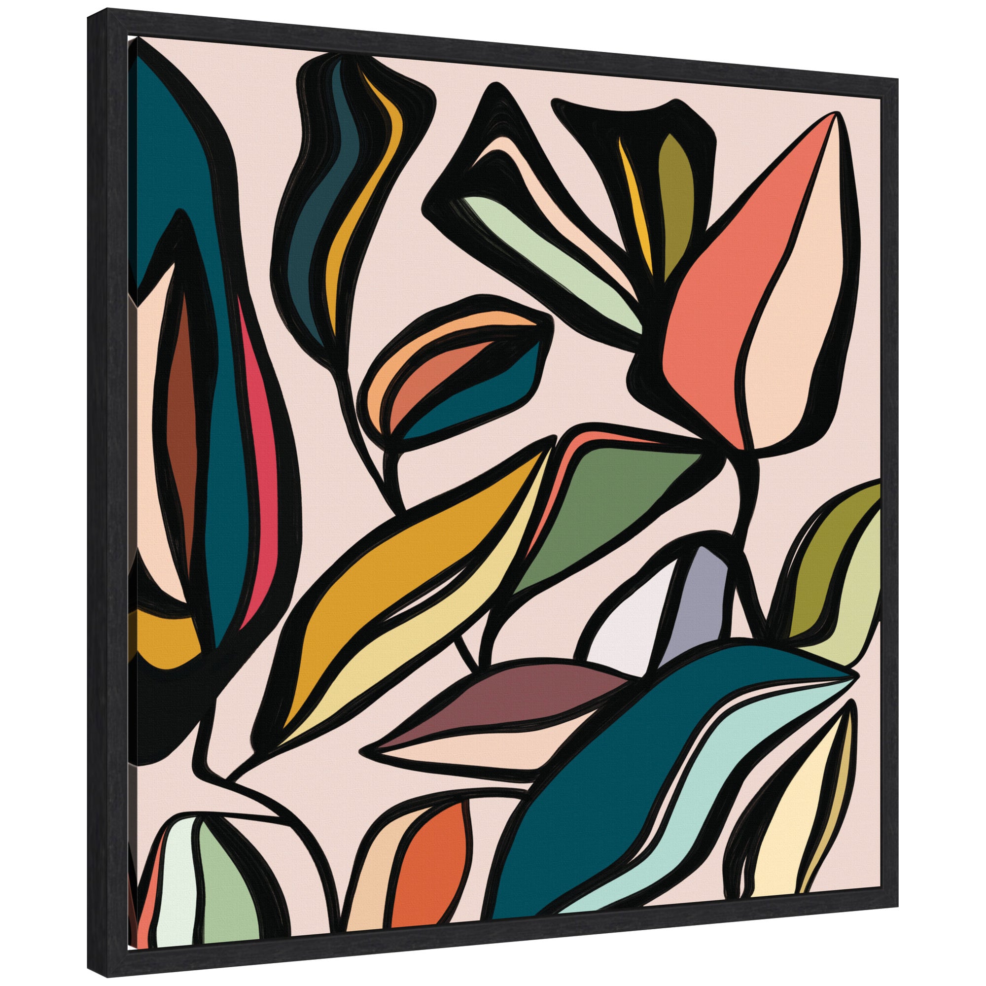 Fanciful Ficus SQ Expansion by Alicia Bock Framed Canvas Wall Art Print