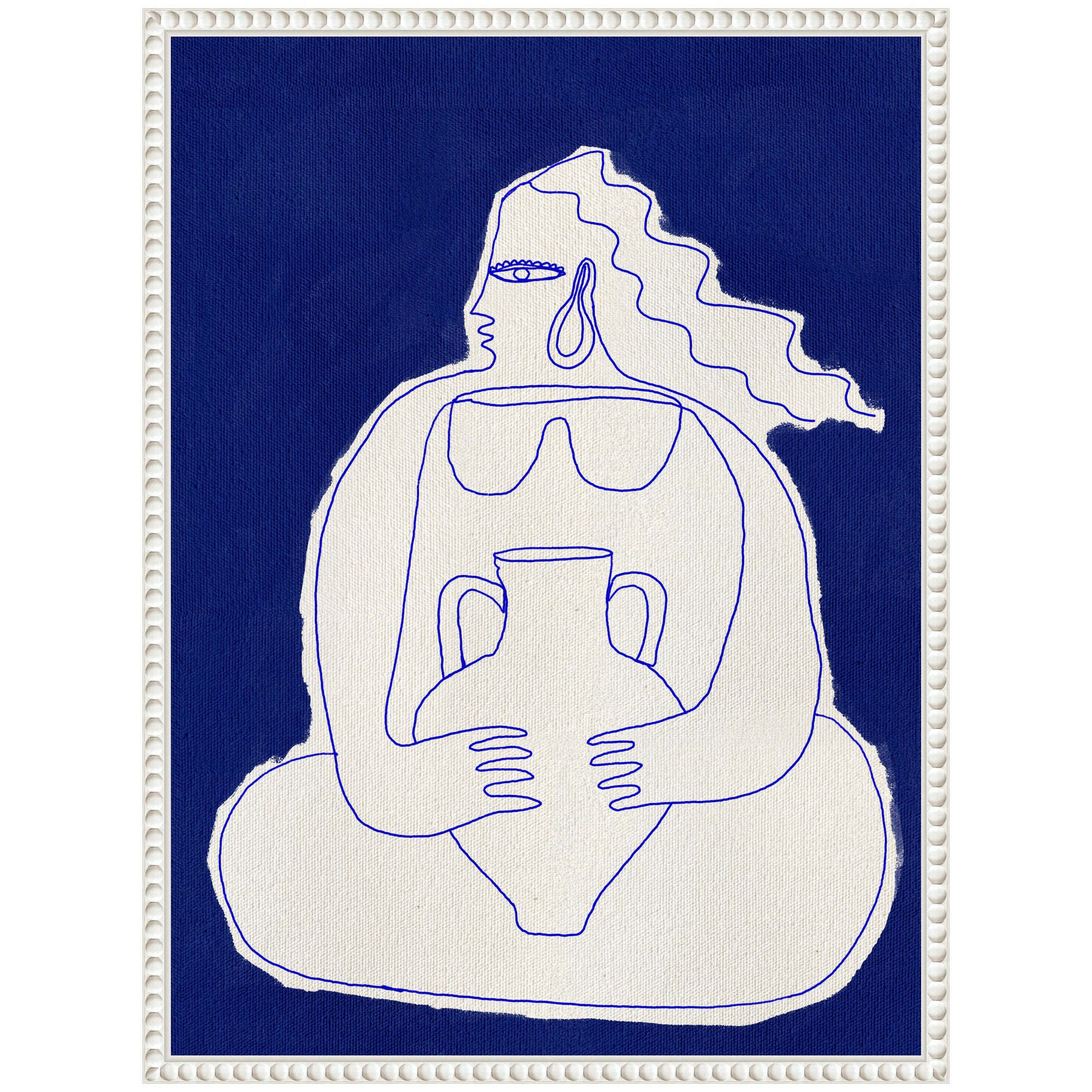 Sylvie Solitude 2 Framed Canvas by Shatha Al Dafai
