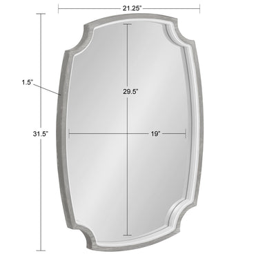 Scallop Mirror White Gray 21x32 5