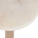Side Table White Natural Beige 8x8x23 3