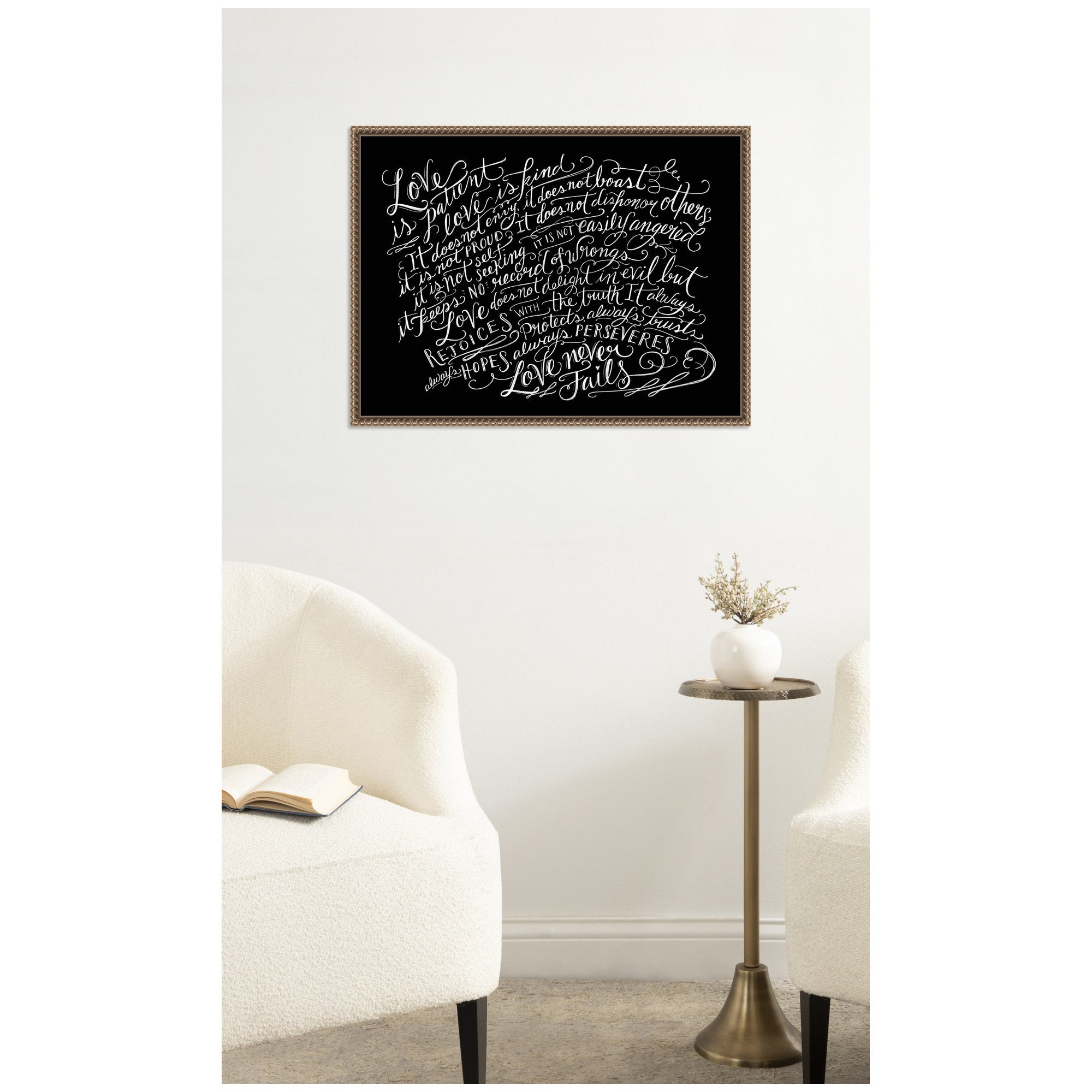 Framed Canvas 24x18 Sylvie Beaded Dark Gold 6